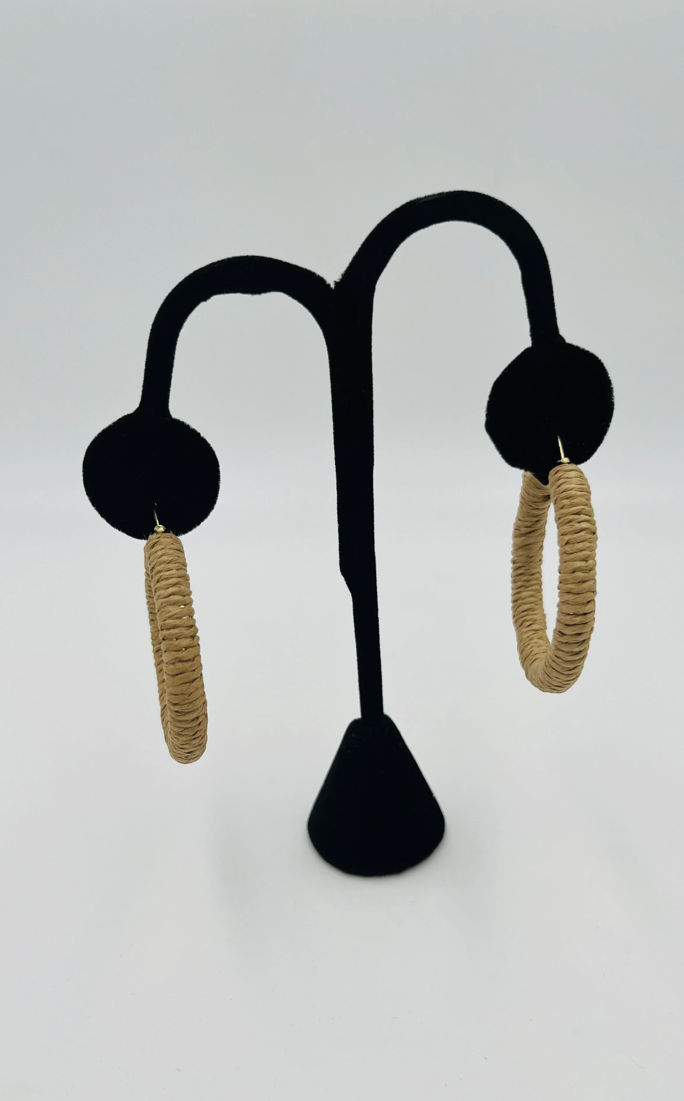 Khaki Woven Medium Hoops