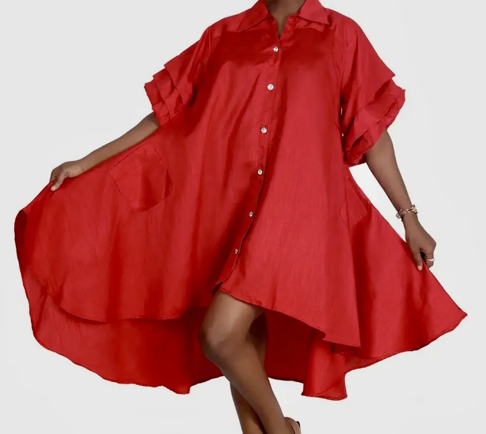 Cranberry Blessed Hi Low Dress