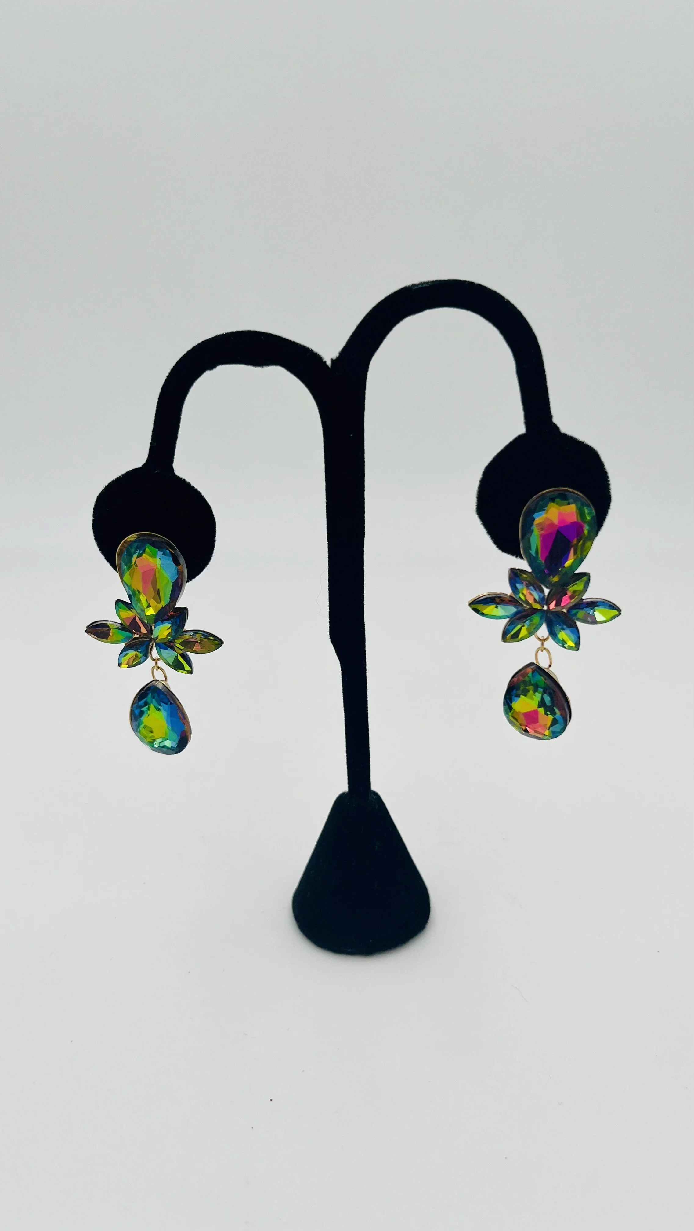 Gold Green Multi Teardrops