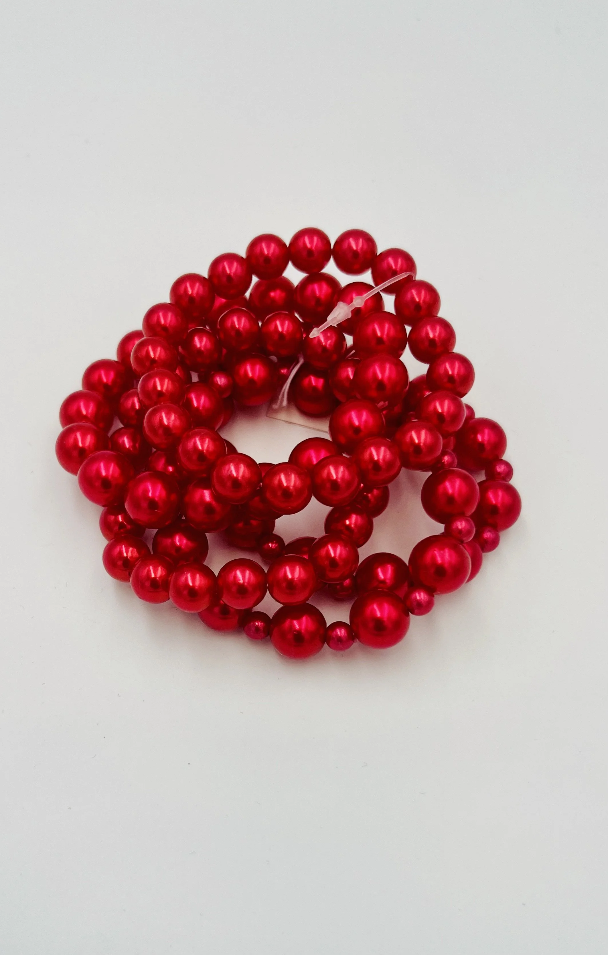 5 Strands Red Pearls