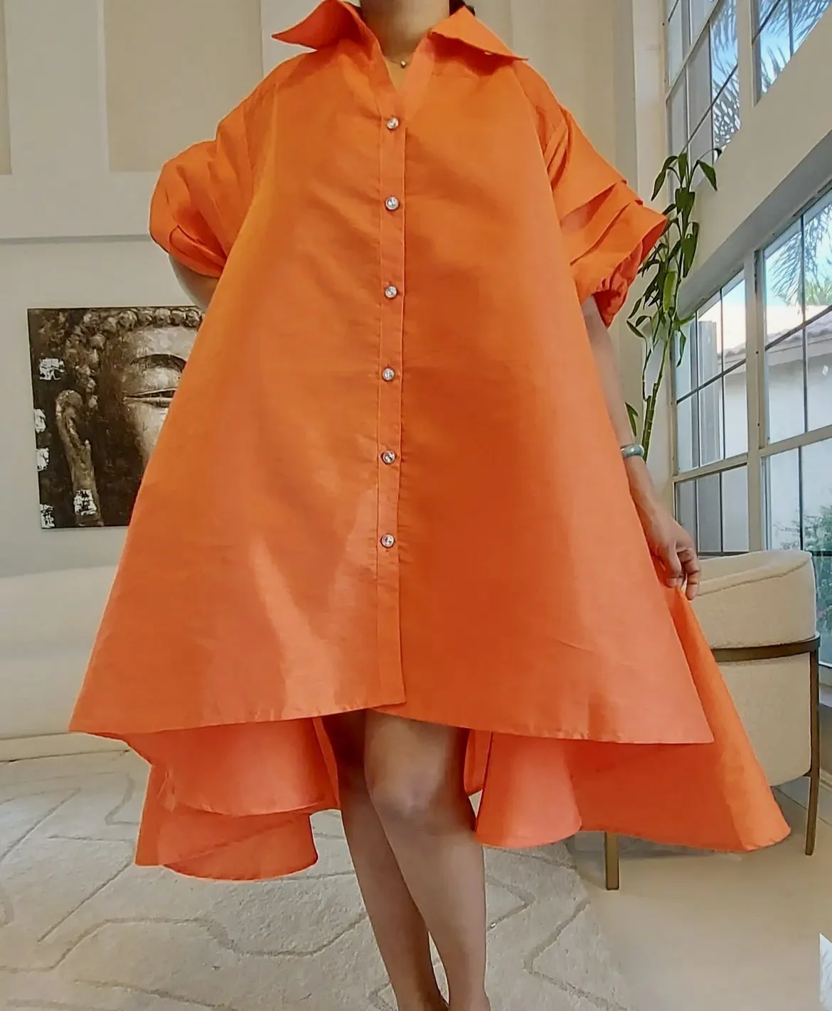 Orange Hi Low Dress