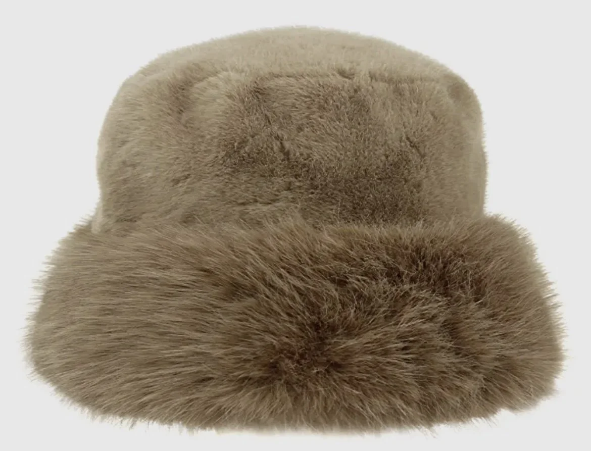 Tan Faux Fur Bucket