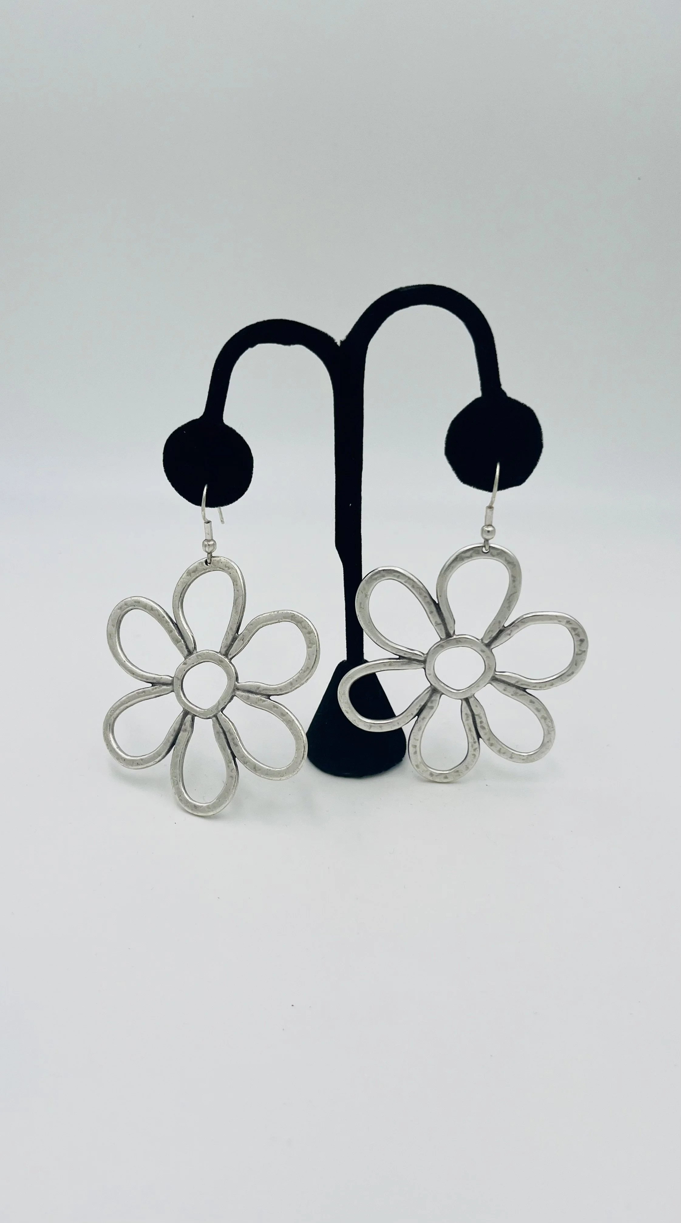 Hand Designed Silvertone Flowers
