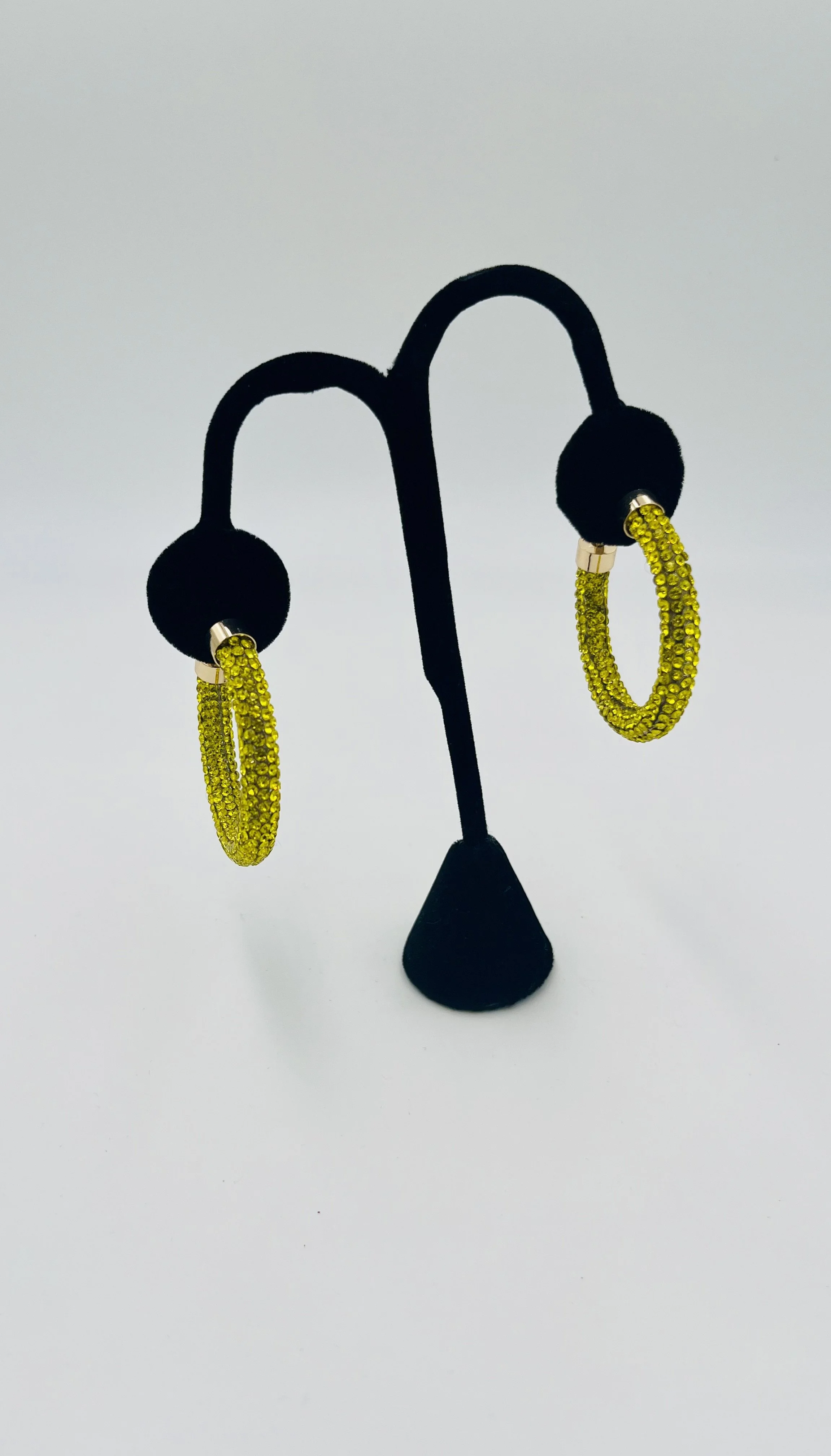 Small Bling Yellow Hoops