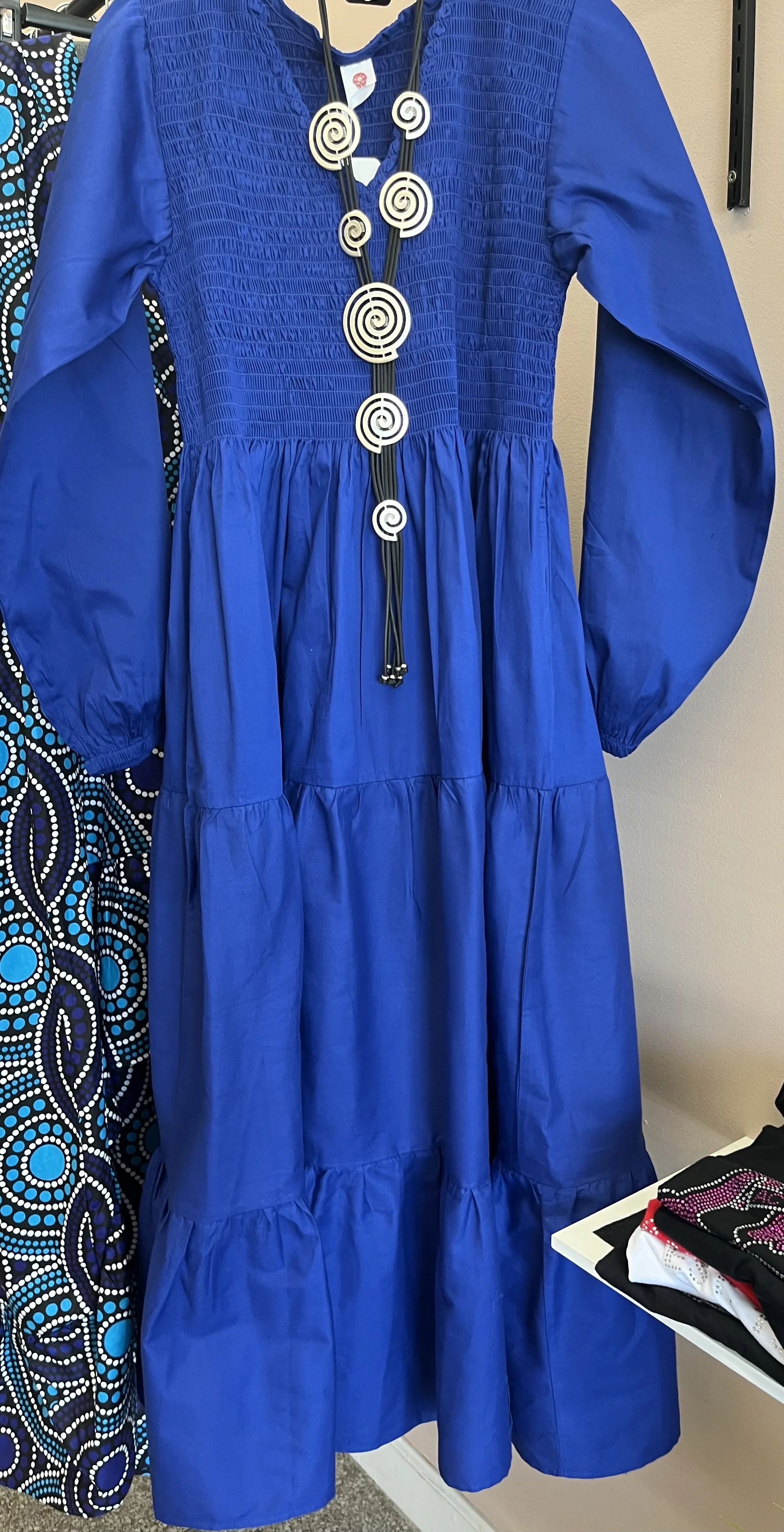 LS Royal Blue Tier Dress