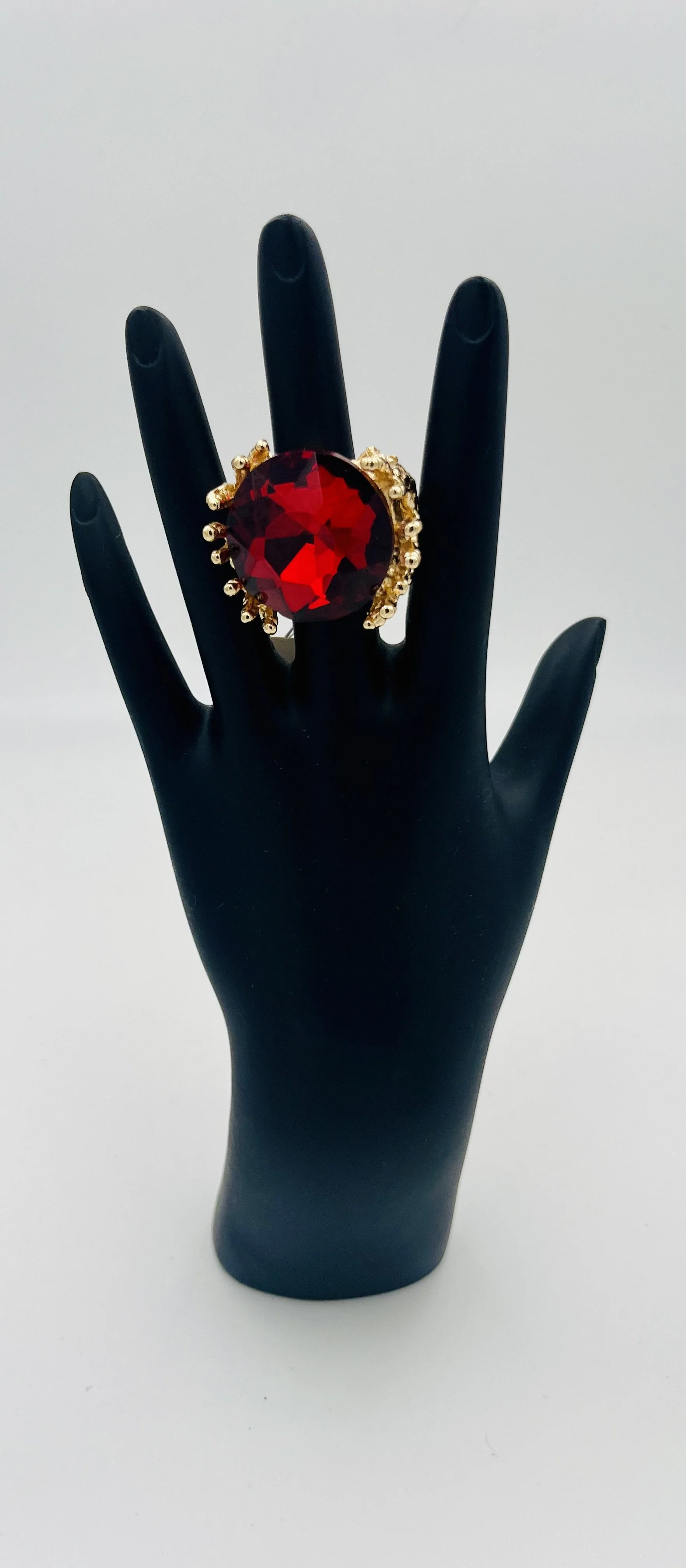 Gold Red Round Jewel