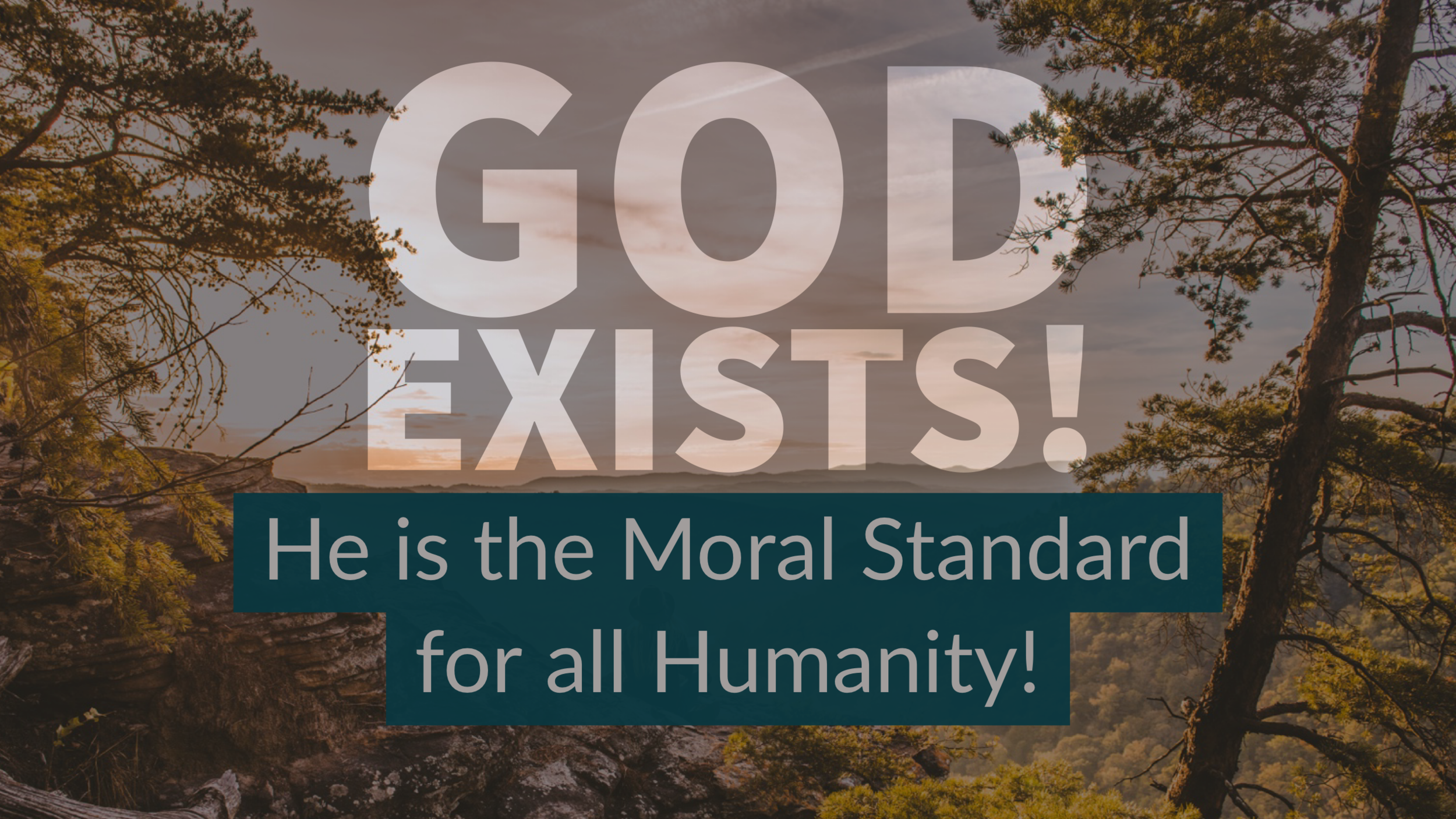 God Exists!  He is the Moral Standard for all Humanity!