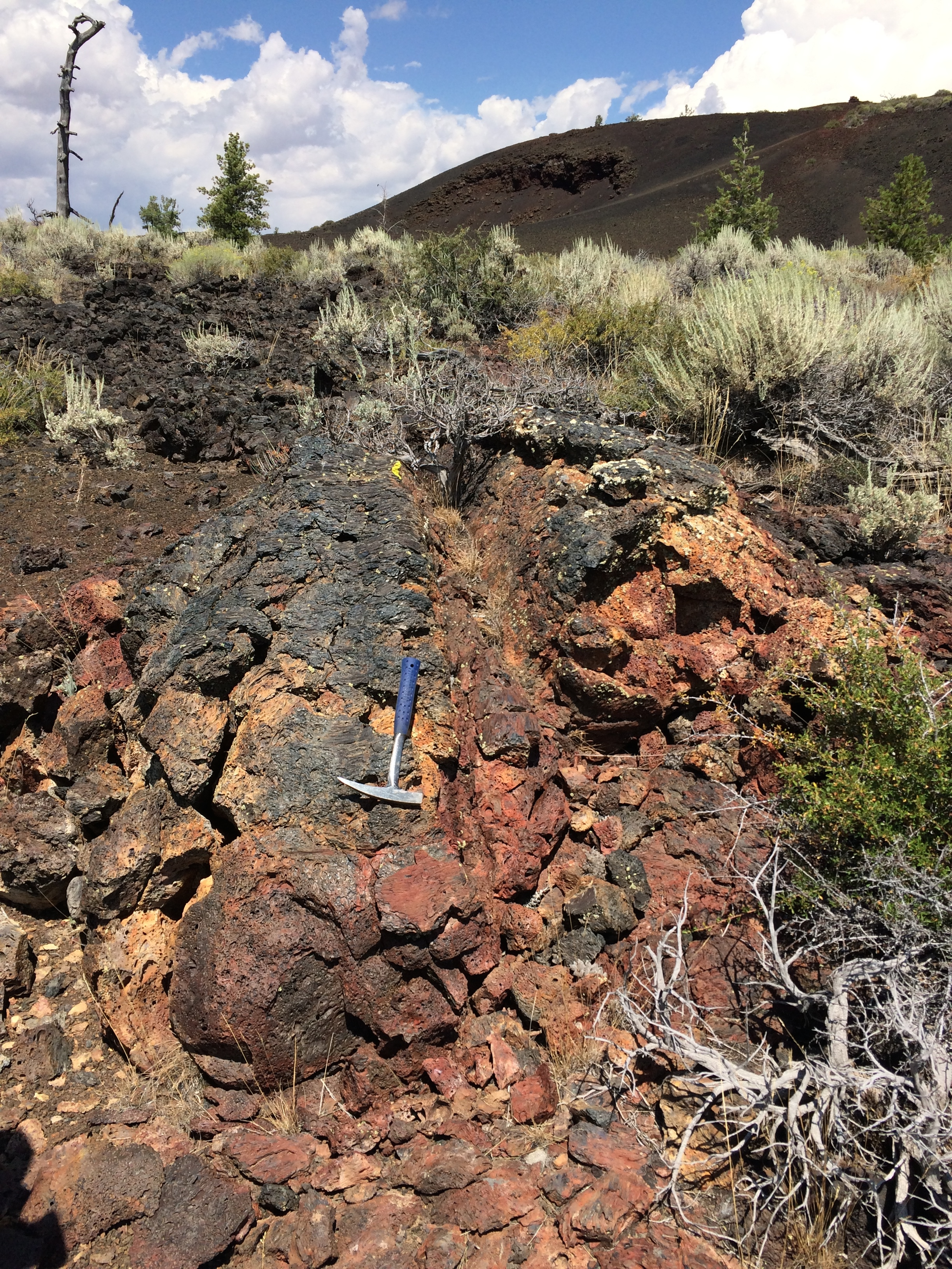 Altered basalt lobe, Craters of the Moon National Monument, Idaho