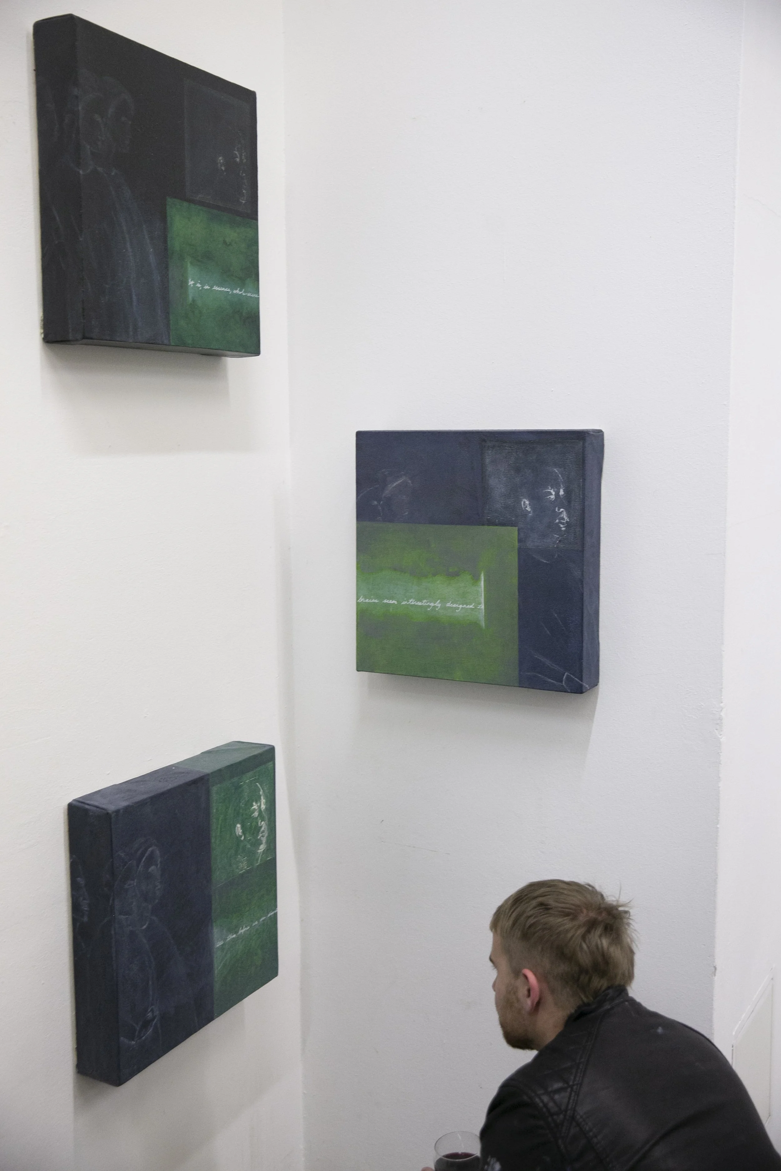  Dena Shottenkirk,   Madonna as a Black Man  , (2019) oil on canvas in three parts, each 17 x 17 x 2.5 in 