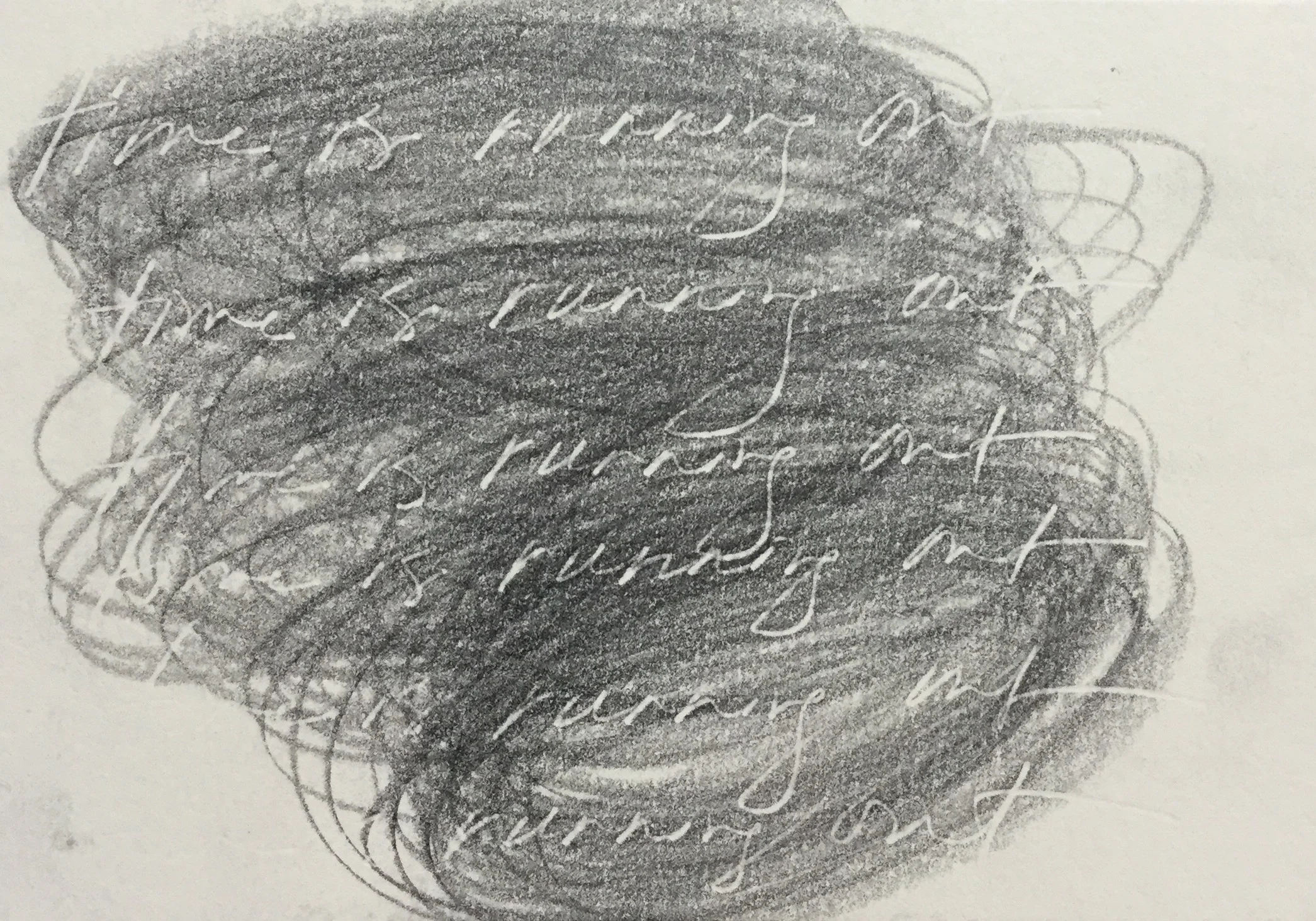 Time Is Running Out. Pencil on museum board. 8" x 6".