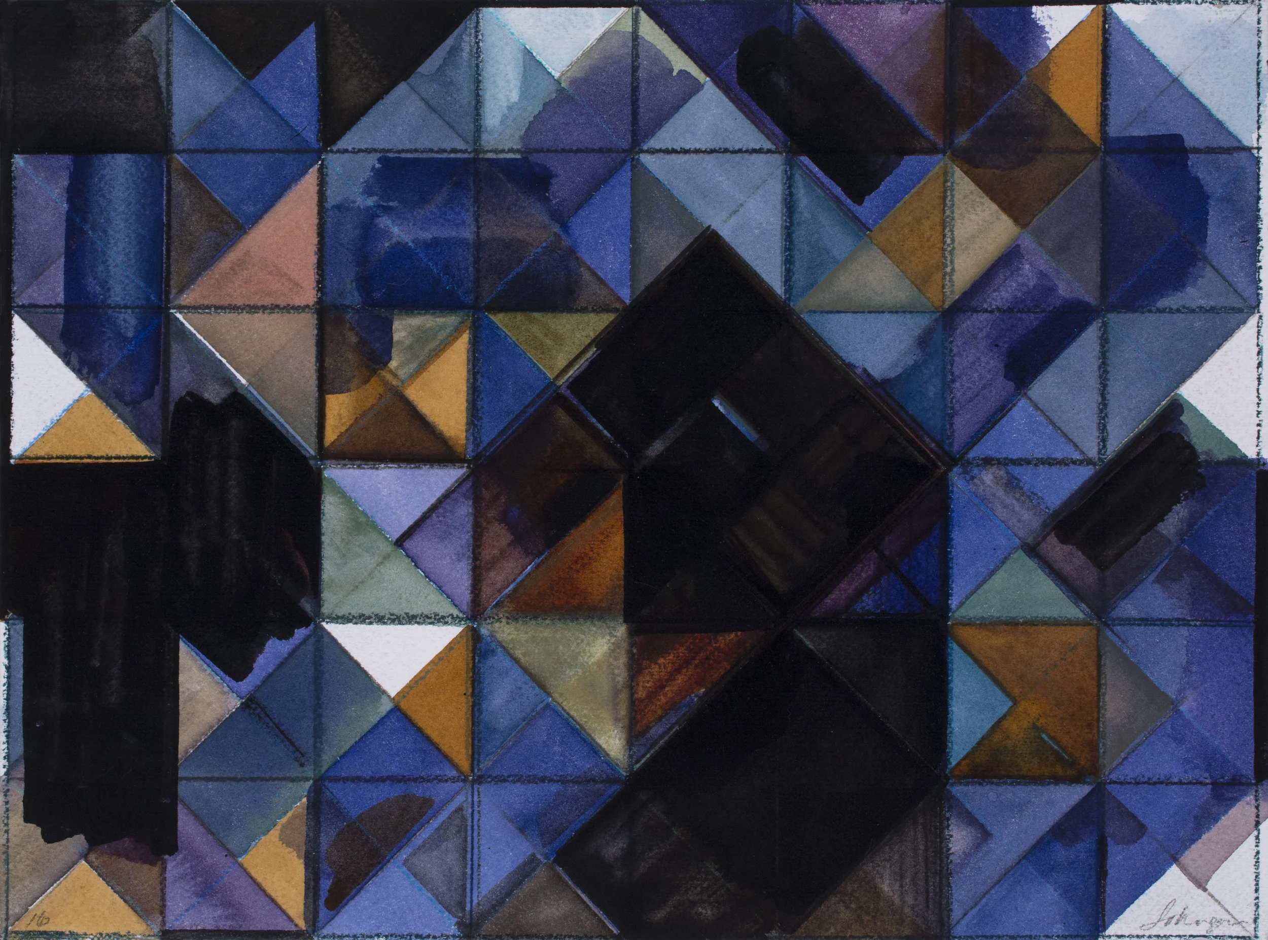 Fluorite #16. Colored pencil, watercolor, and ink on rag paper. 12 ¼” x 9 1/8”.