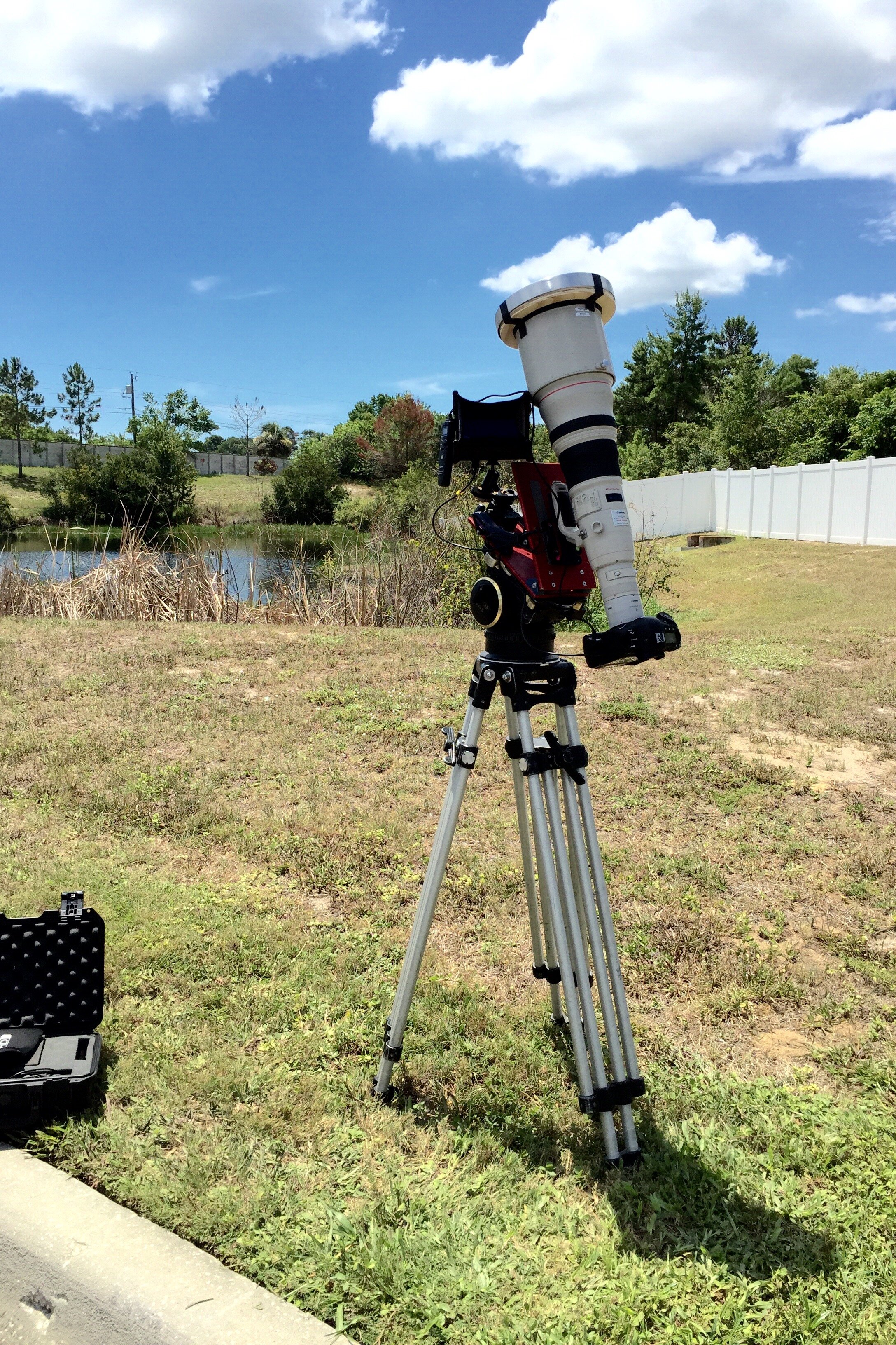 Camera set-up used to photograph the station crossing the sun featured above.