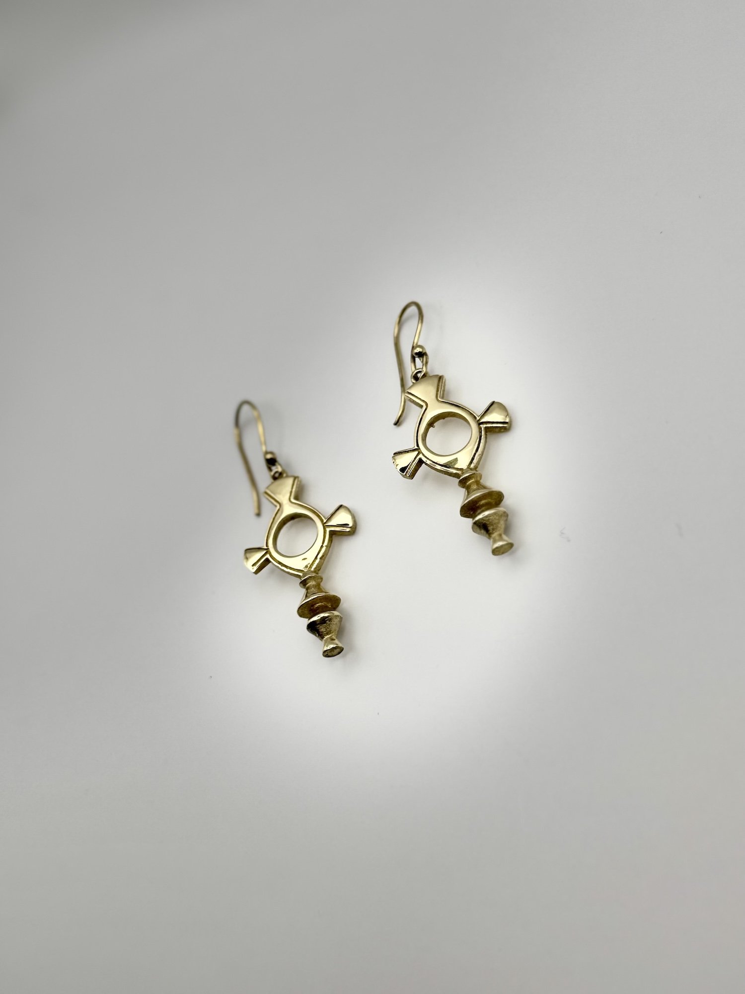Solar Radiance Brass Earrings - Ancestral Ascend Collection -
