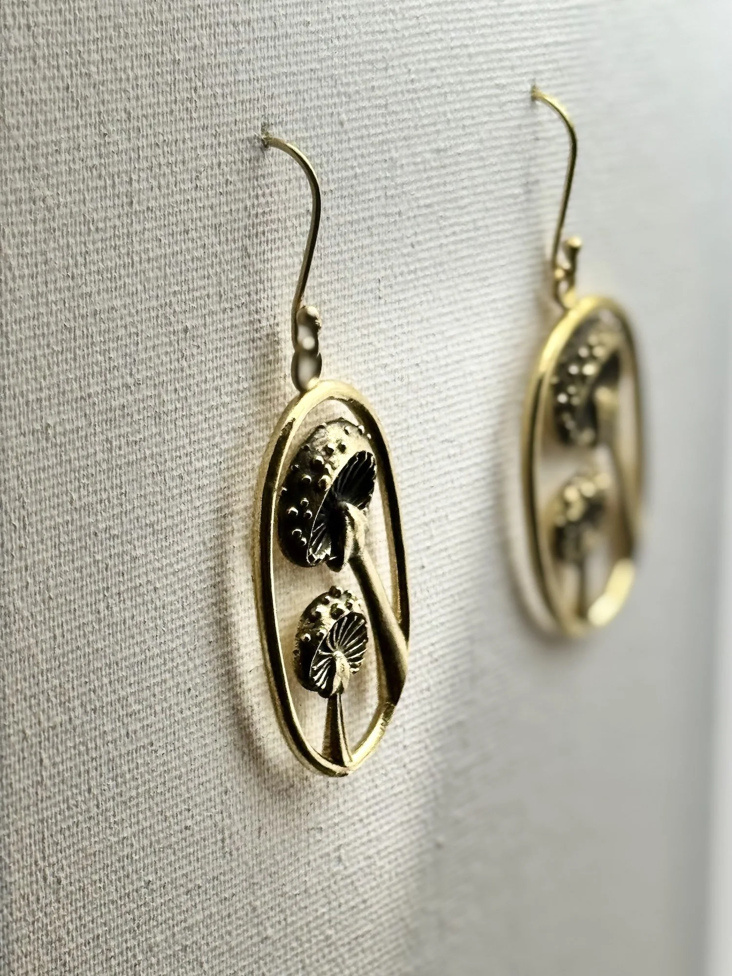 Mycelial Dreams Brass Earrings