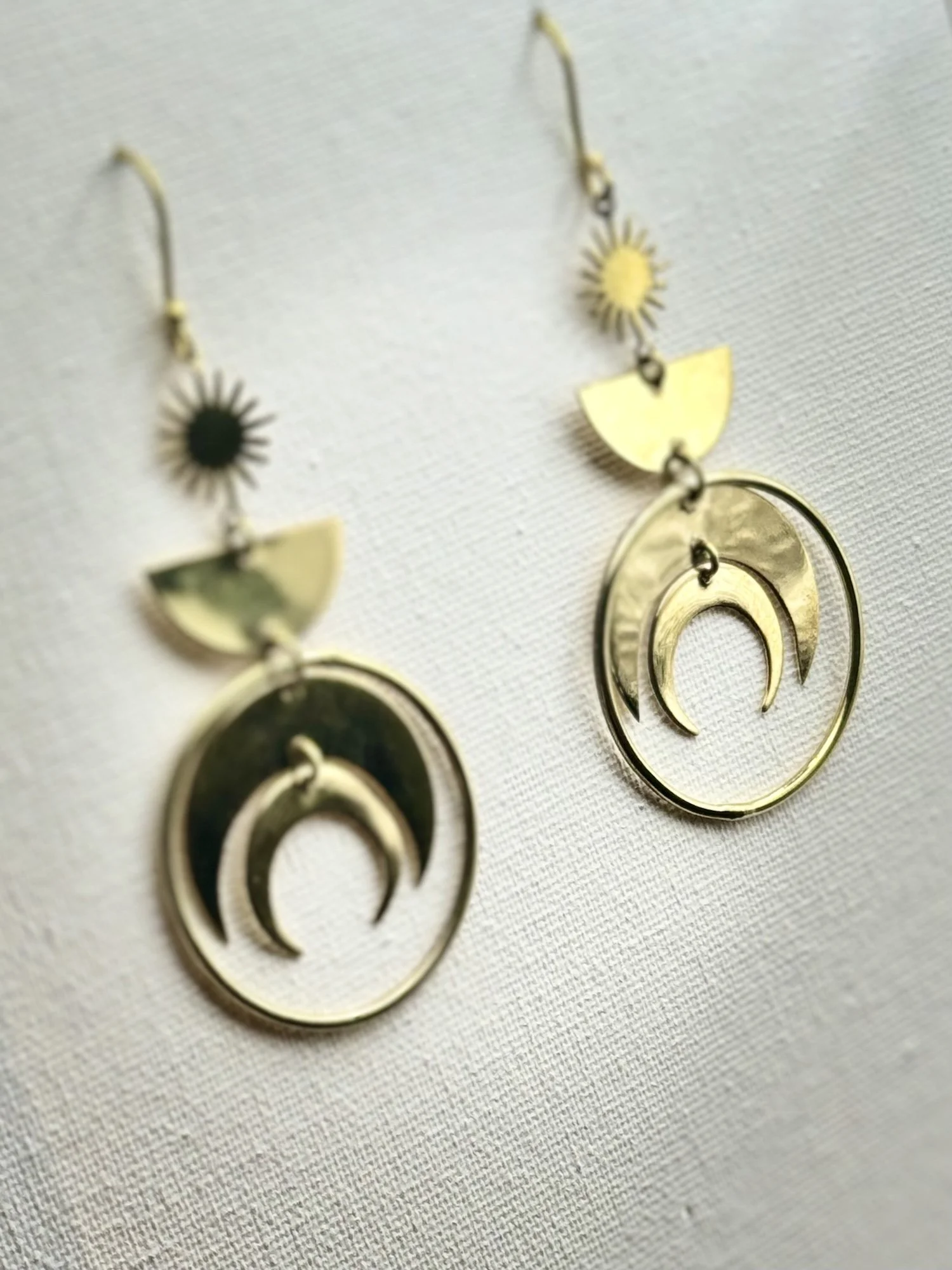 Cosmic Alignment Brass Earrings