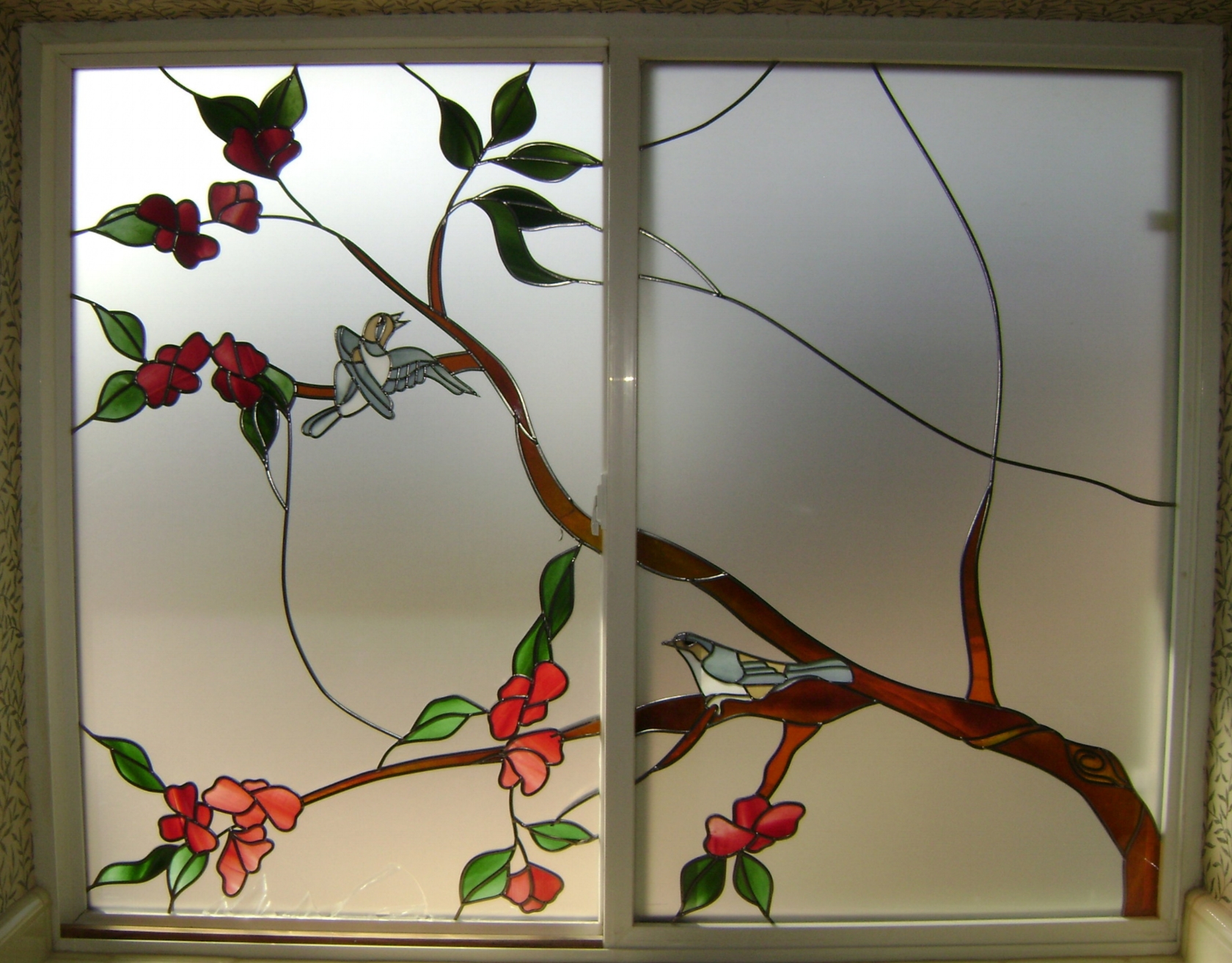 Stained Glass Birds and Branches