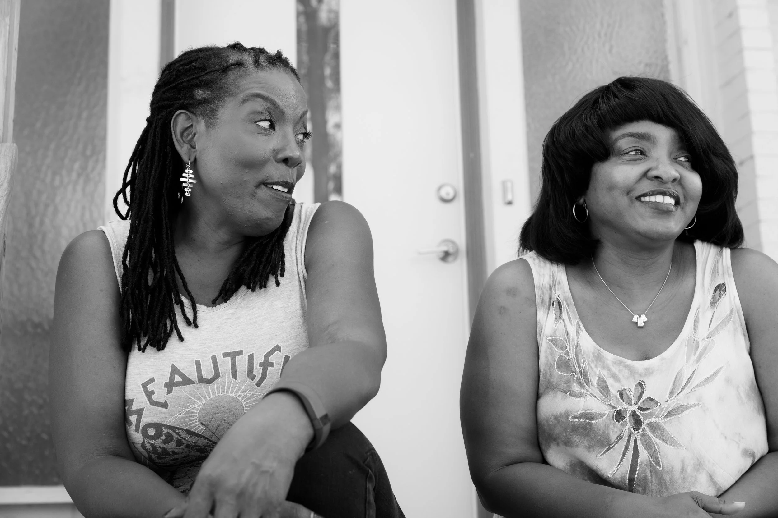 Did y’all fight as kids? “Oh there was lots of fighting going on! Mostly between my brother and I. You could get into big trouble fighting her. But she was sneaky! So we had to be very careful because she’s one of those you’d say, “Listen up. Don’t tell.” And we would bribe her…Oh we would bribe her!…But she was always going to tell it.”