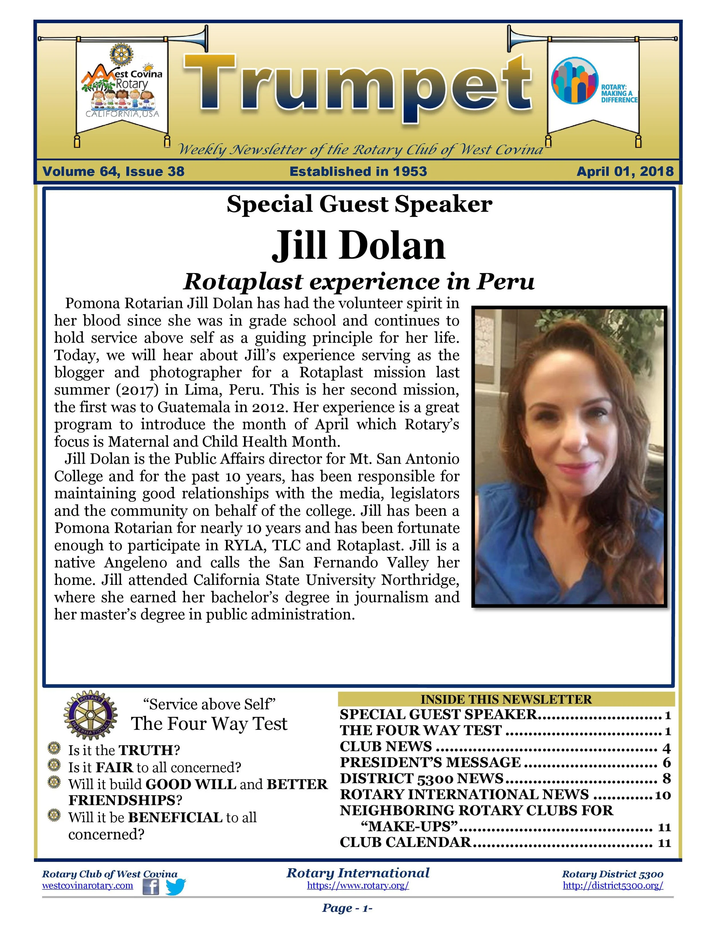 Trumpet Newsletter - Volume 64, Issue 38