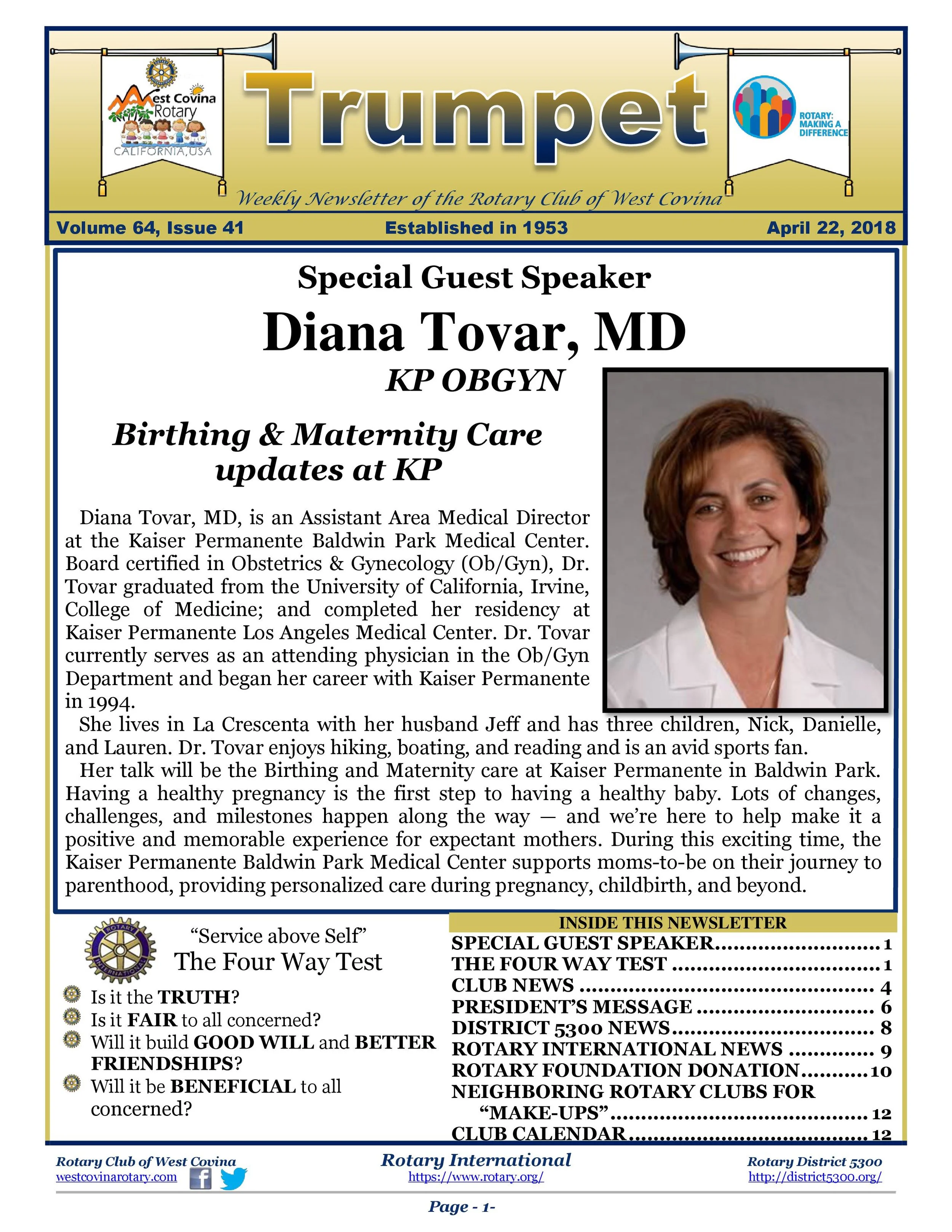 Trumpet Newsletter - Volume 64, Issue 41