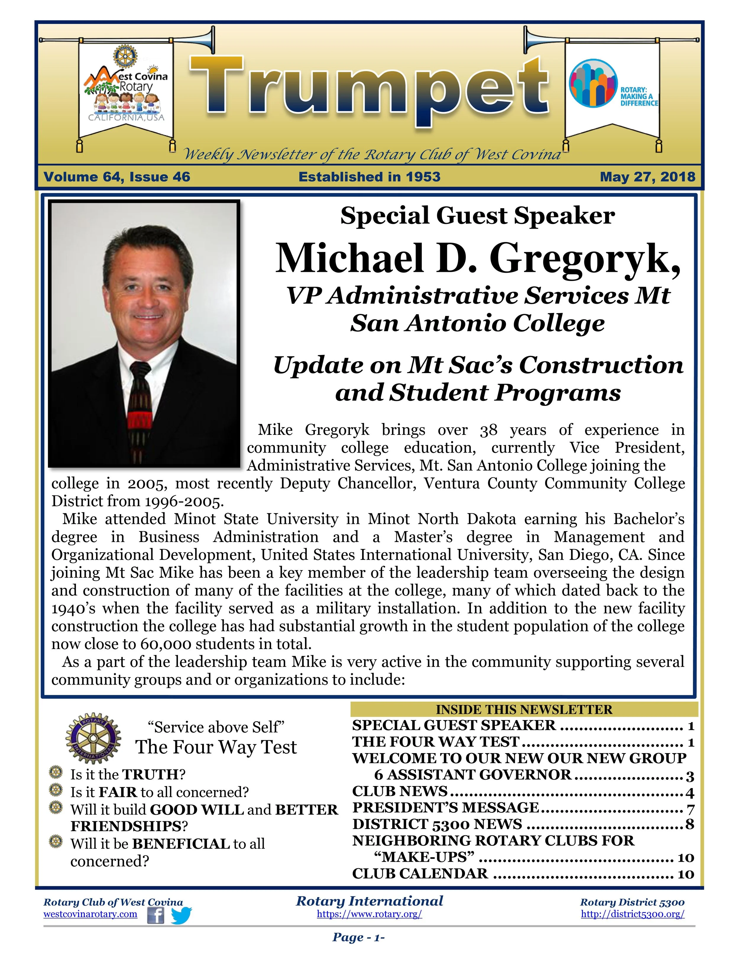 Trumpet Newsletter - Volume 64, Issue 46