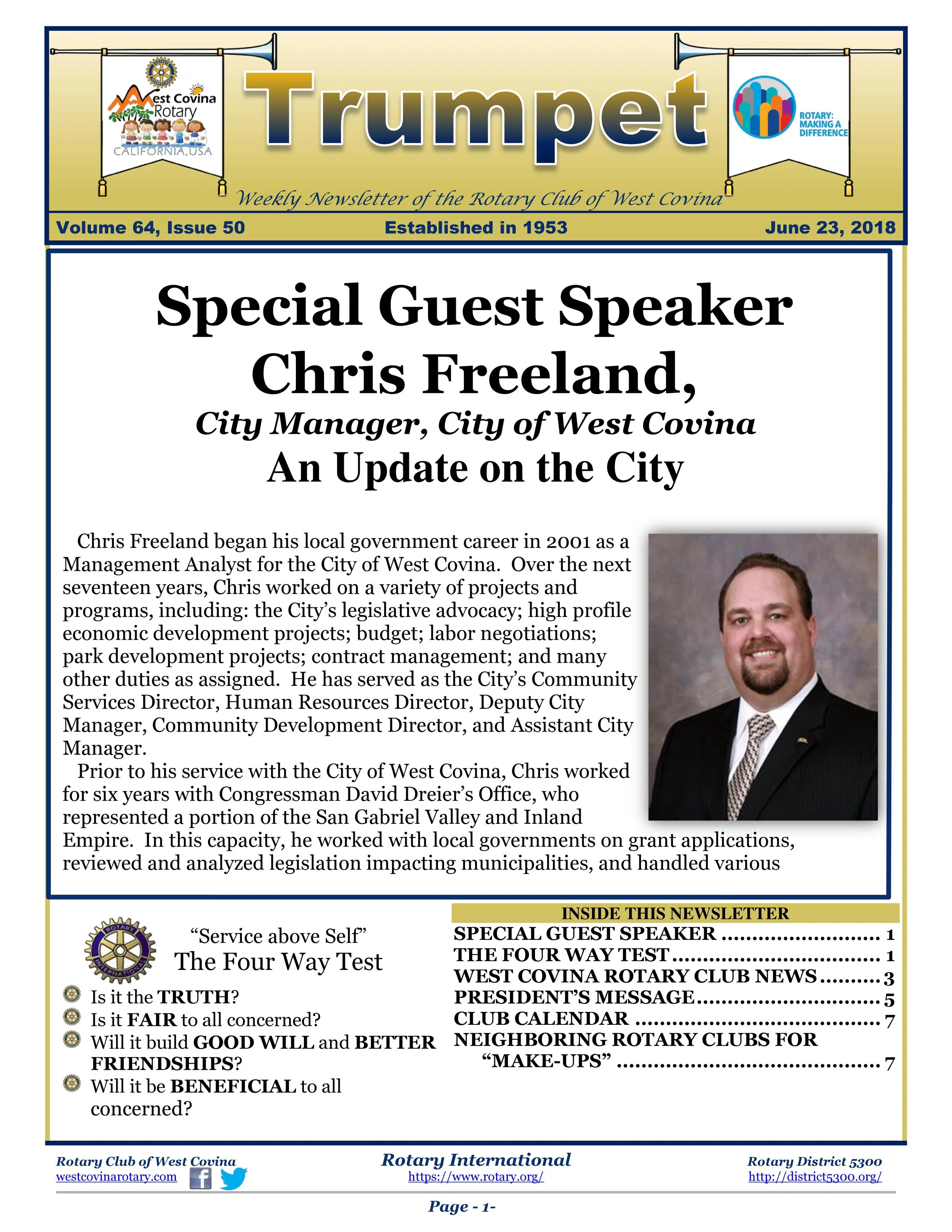 Trumpet Newsletter - Volume 64, Issue 50