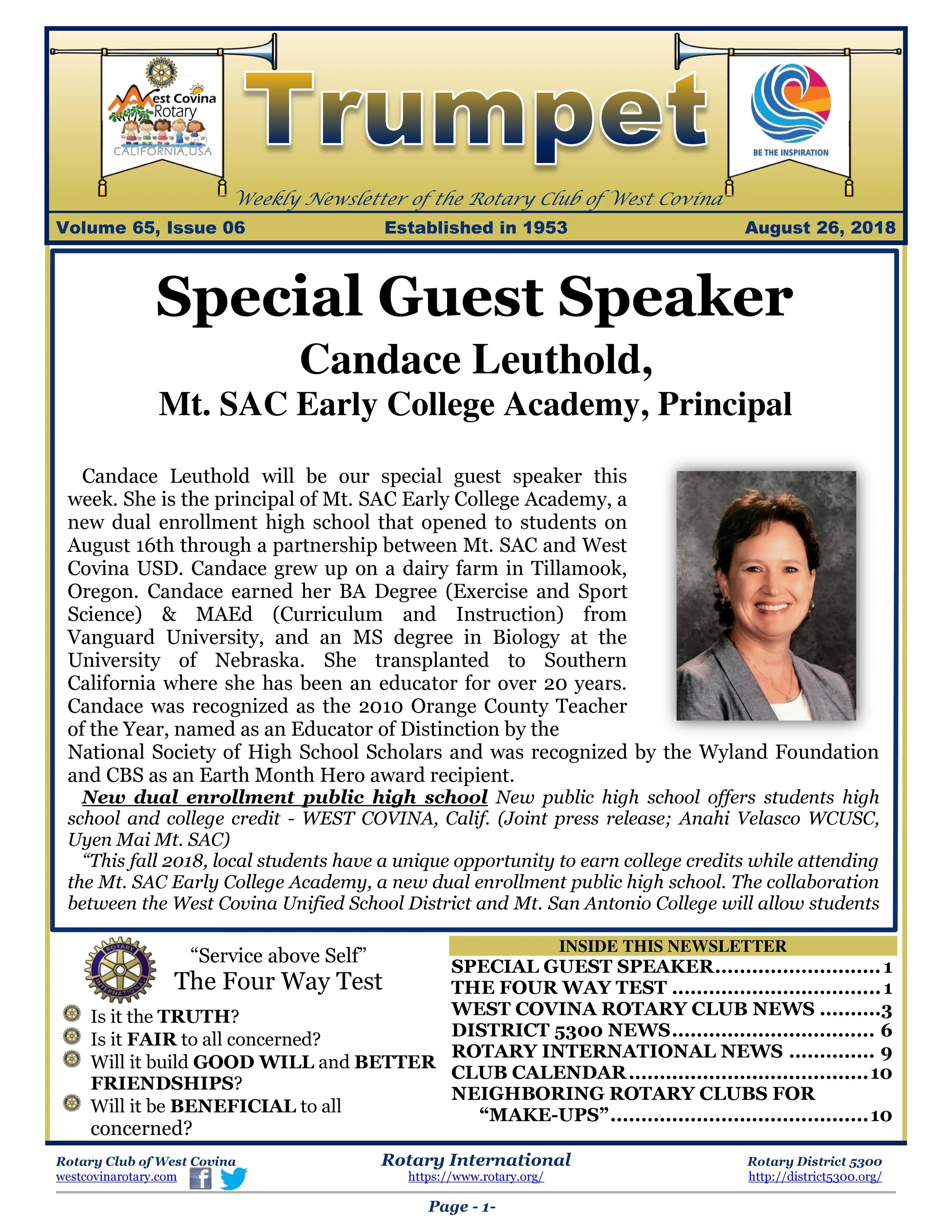 Trumpet Newsletter - Volume 65, Issue 06