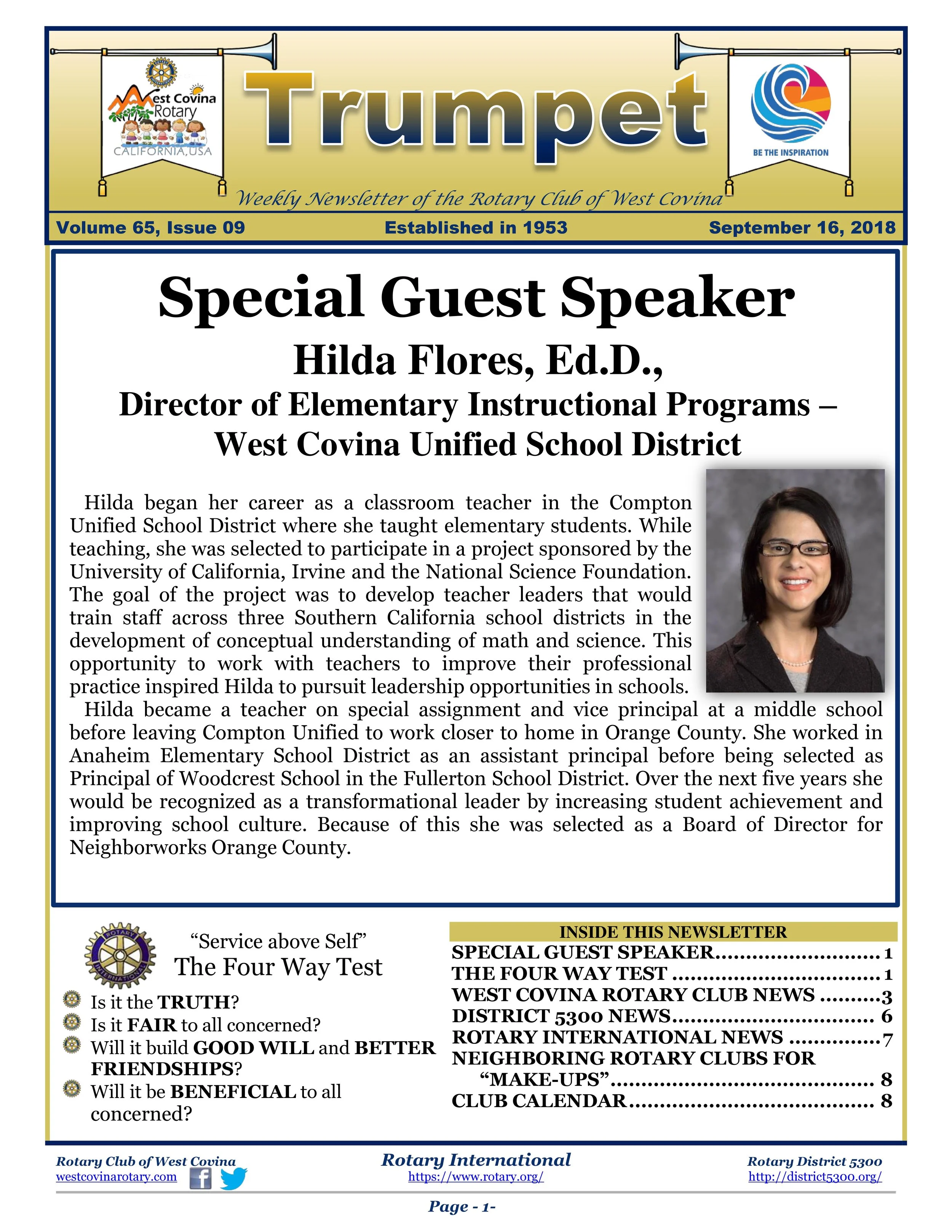 Trumpet Newsletter - Volume 65, Issue 09