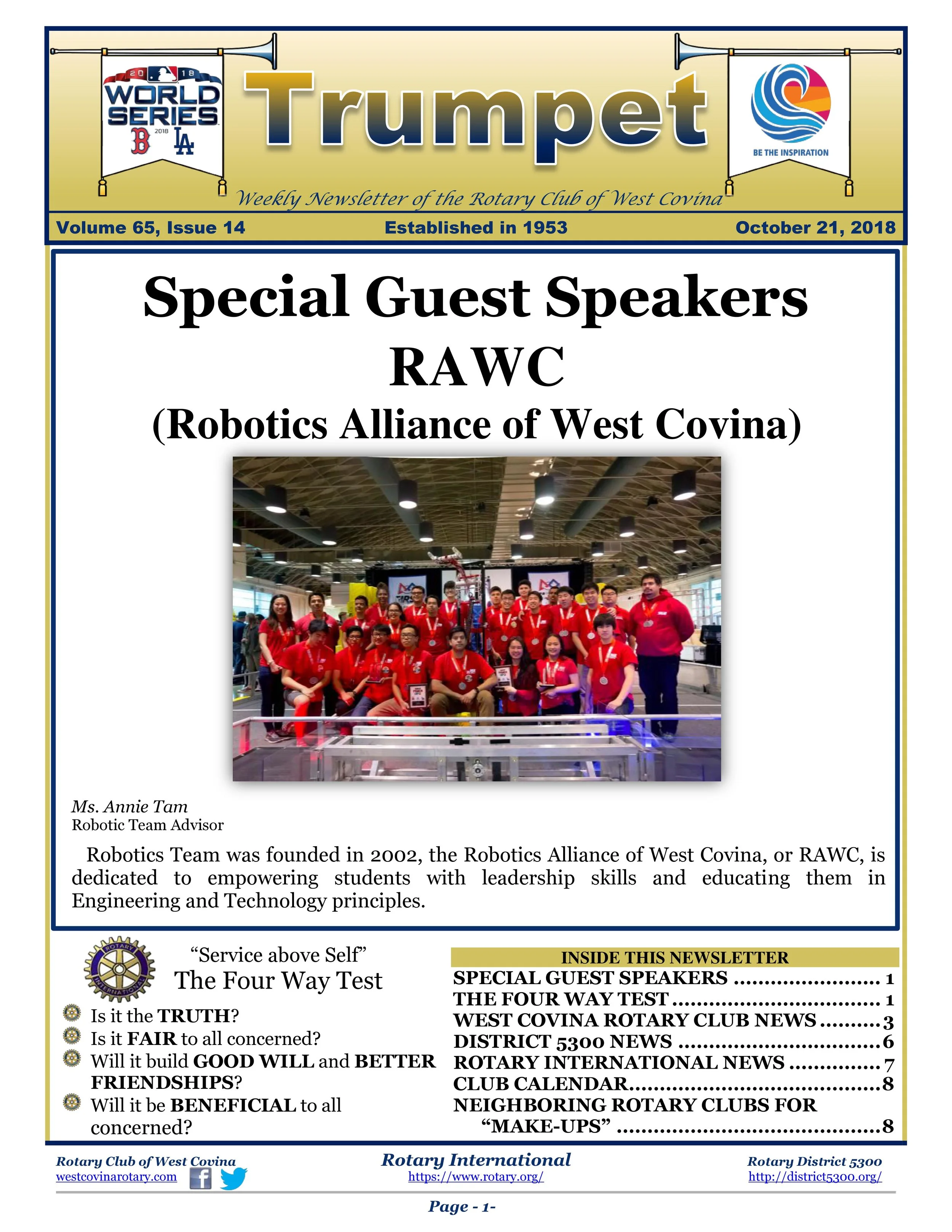 Trumpet Newsletter - Volume 65, Issue 14