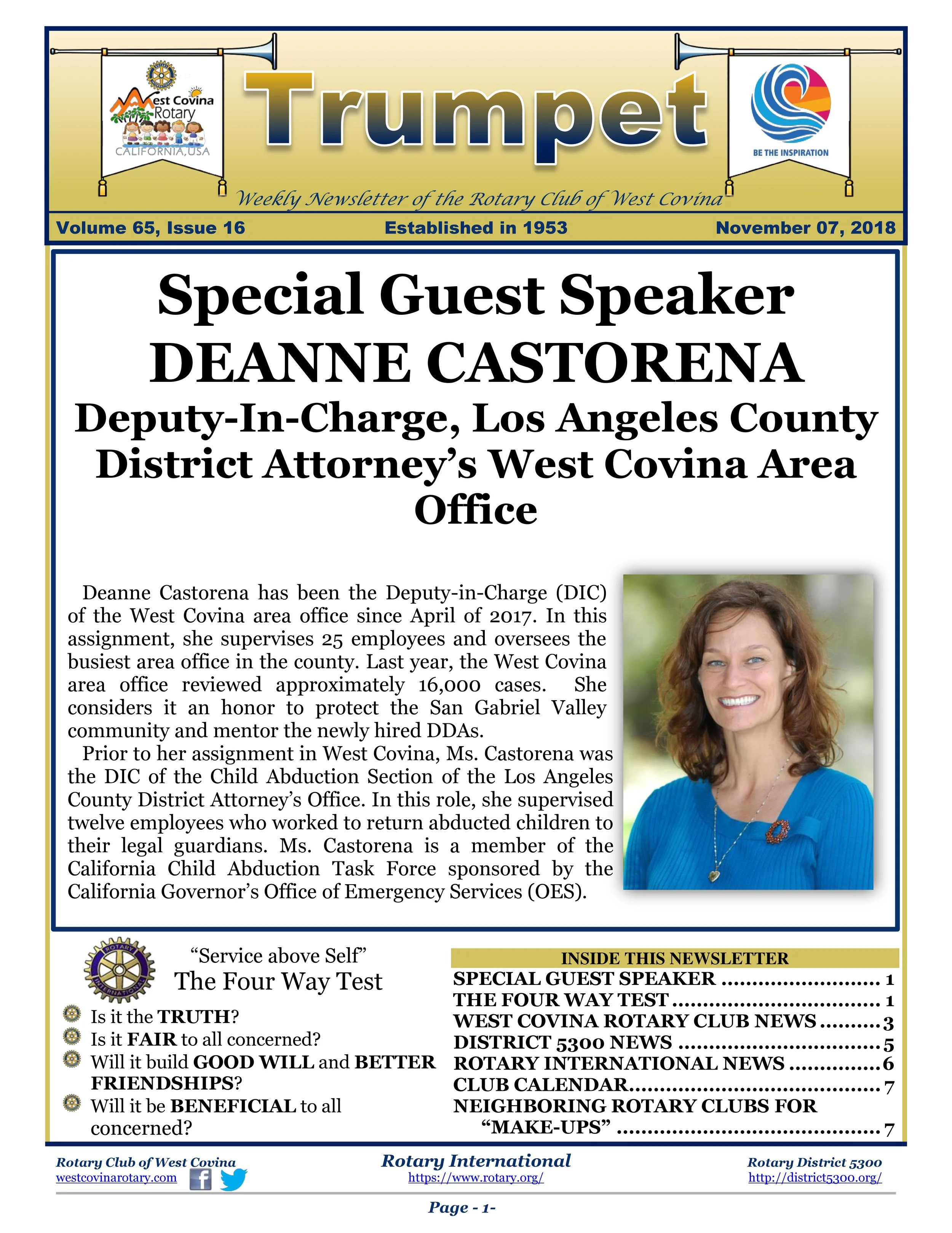 Trumpet Newsletter - Volume 65, Issue 16