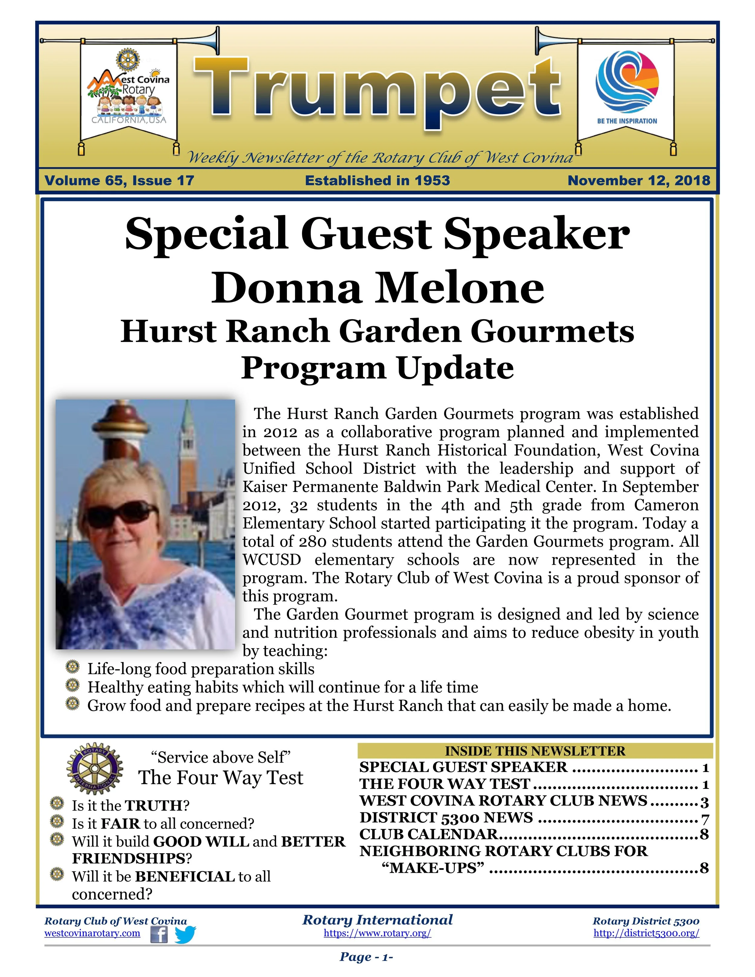 Trumpet Newsletter - Volume 65, Issue 17