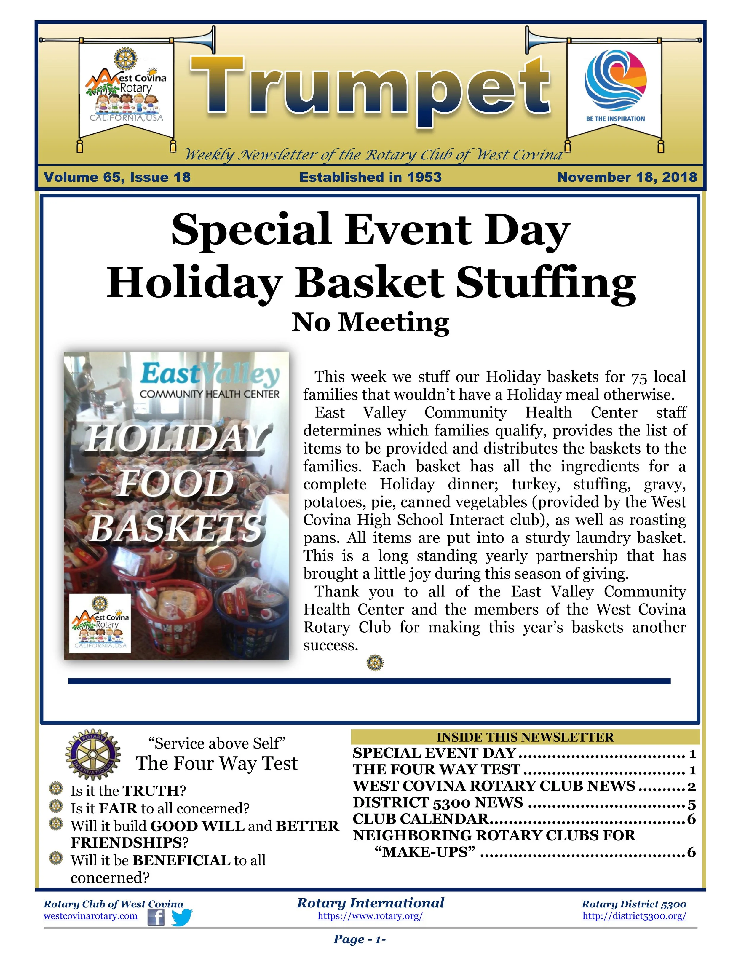 Trumpet Newsletter - Volume 65, Issue 18