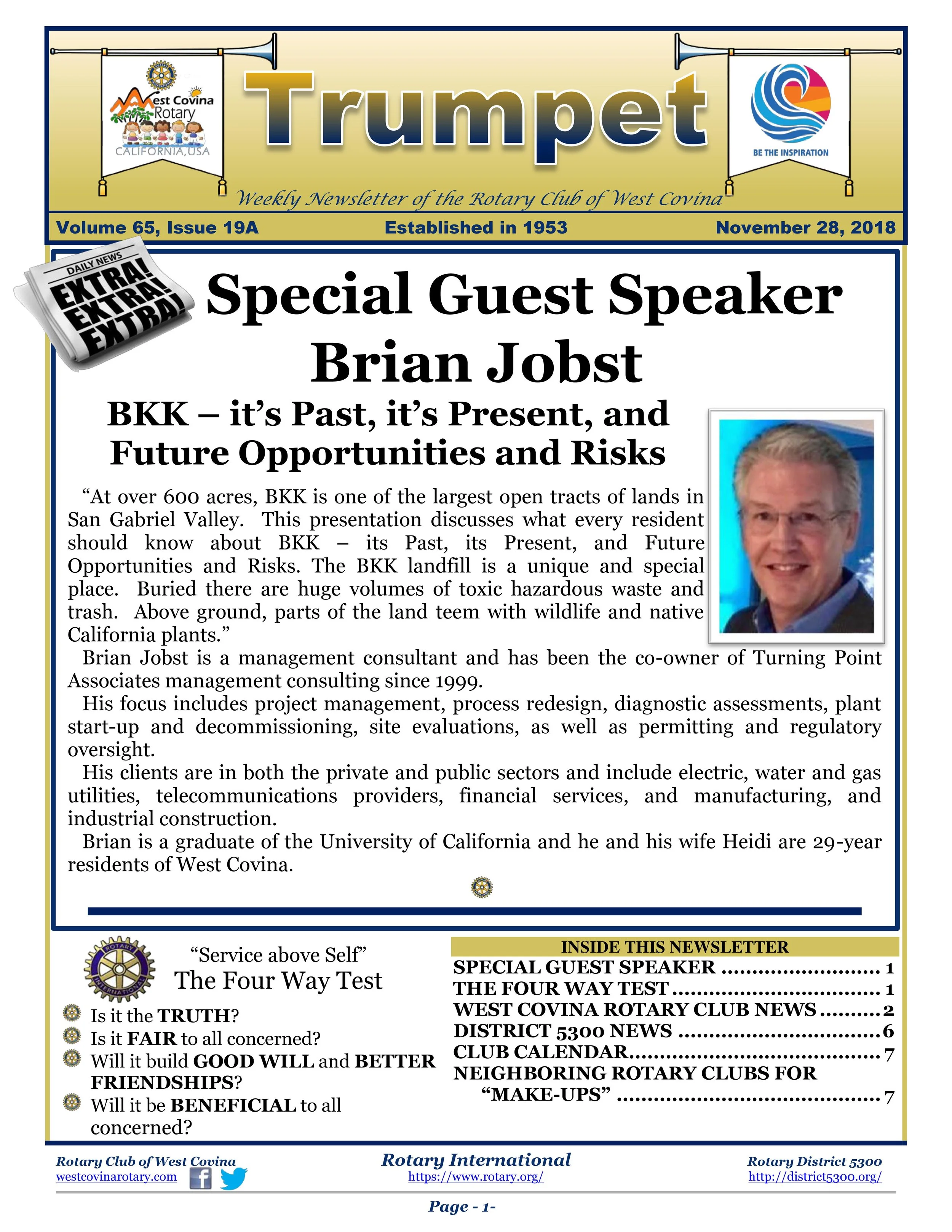 Trumpet Newsletter - Volume 65, Issue 19