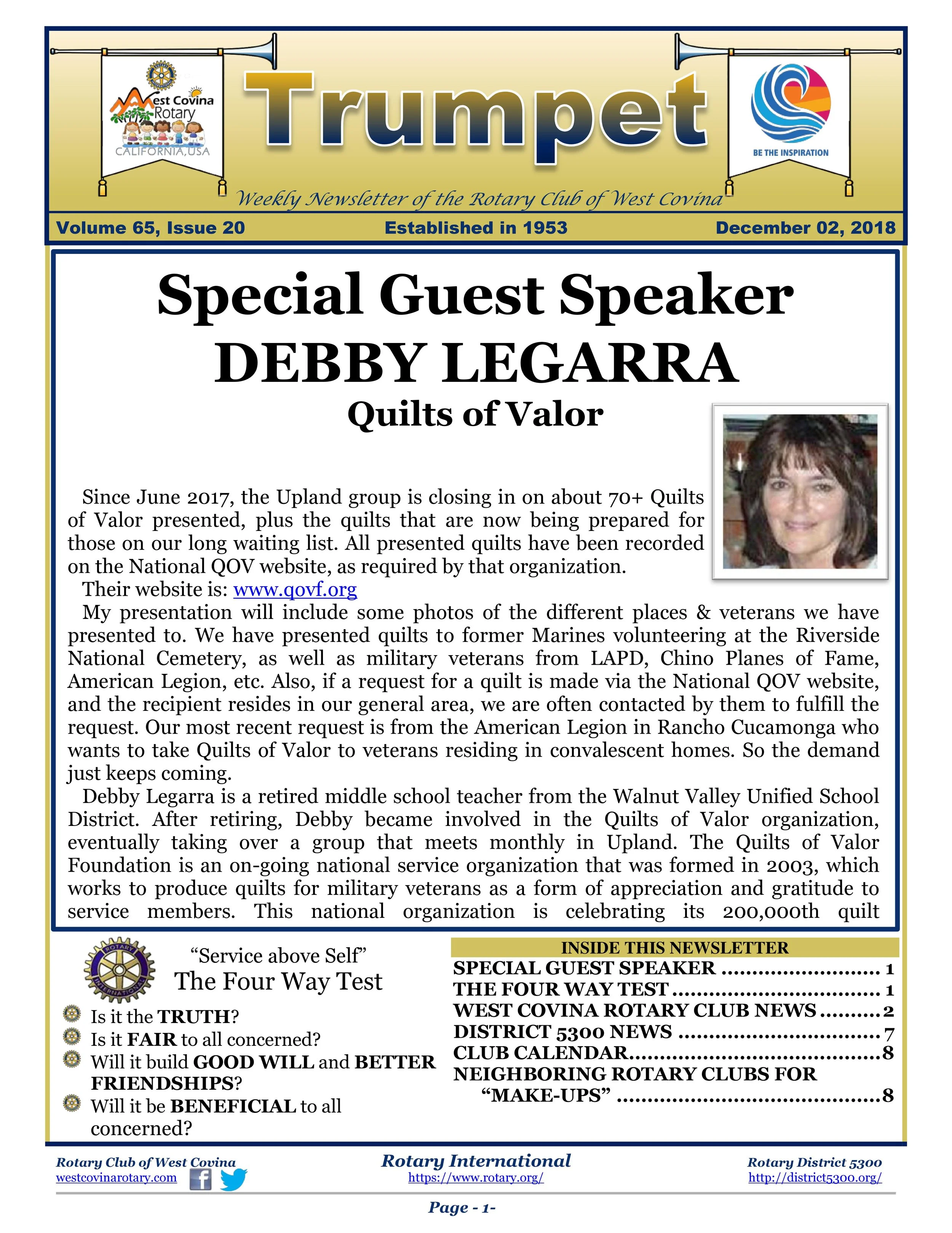 Trumpet Newsletter - Volume 65, Issue 20