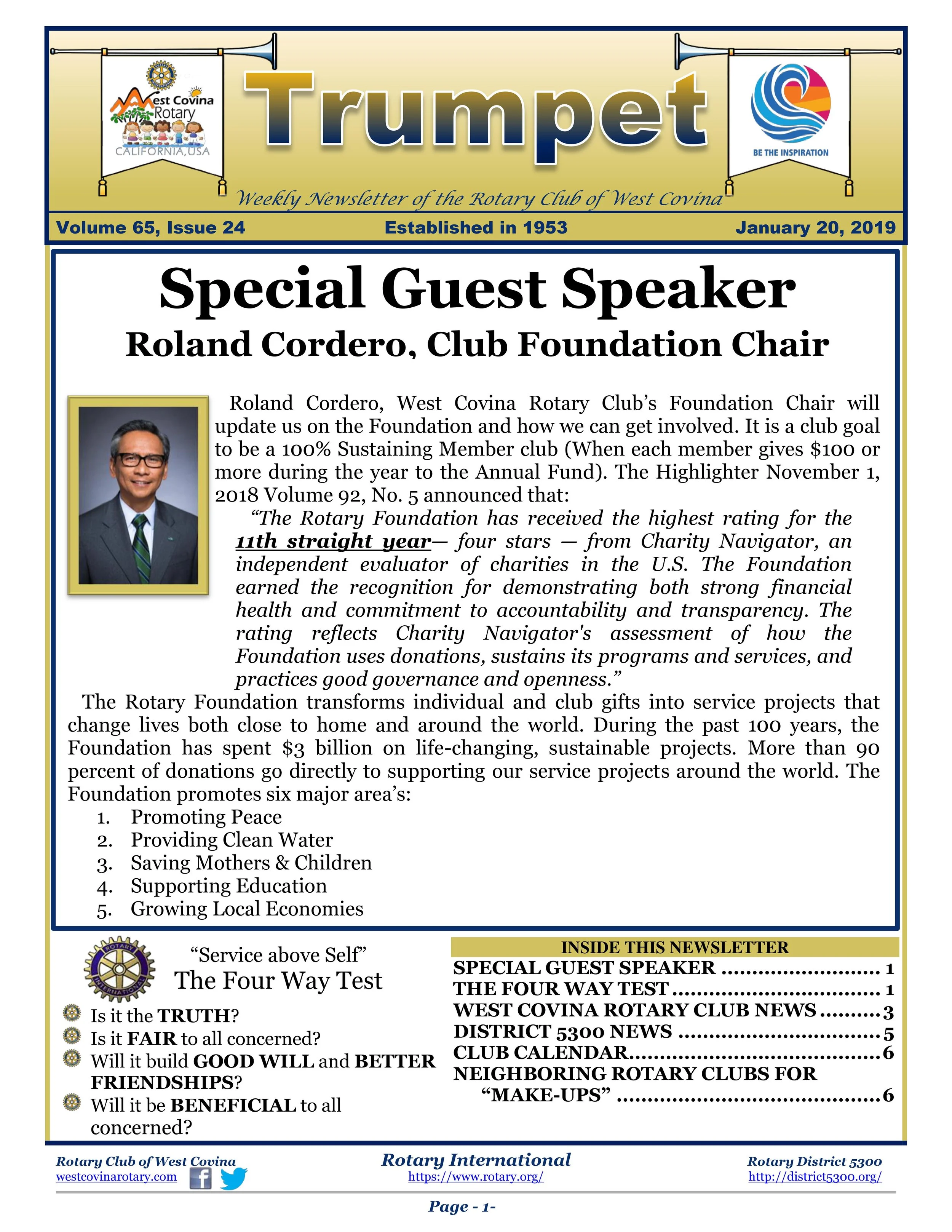 Trumpet Newsletter - Volume 65, Issue 24