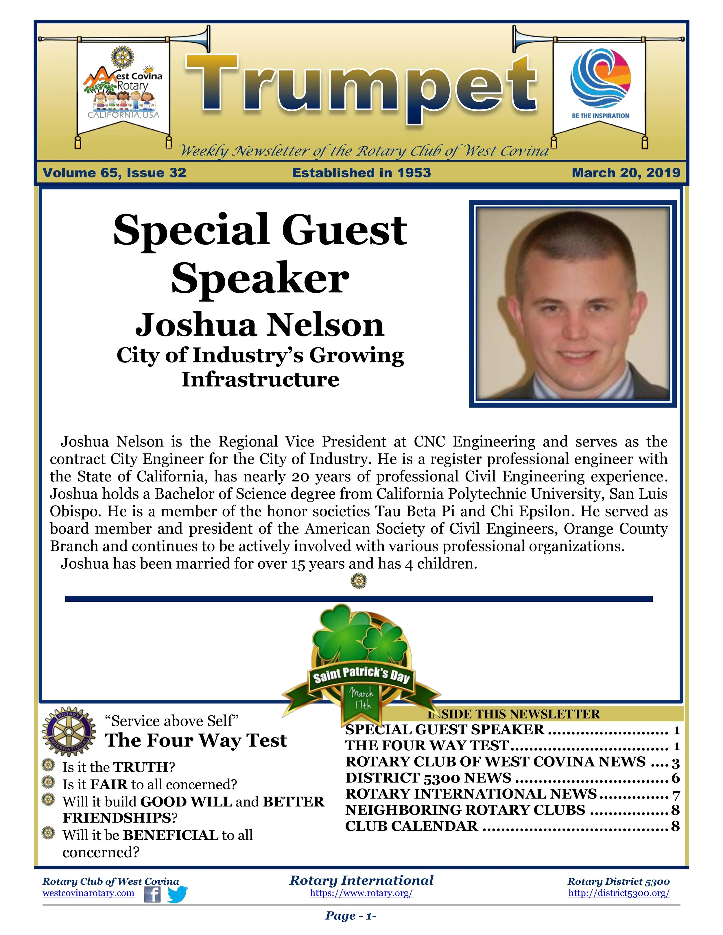 Trumpet Newsletter - Volume 65, Issue 32