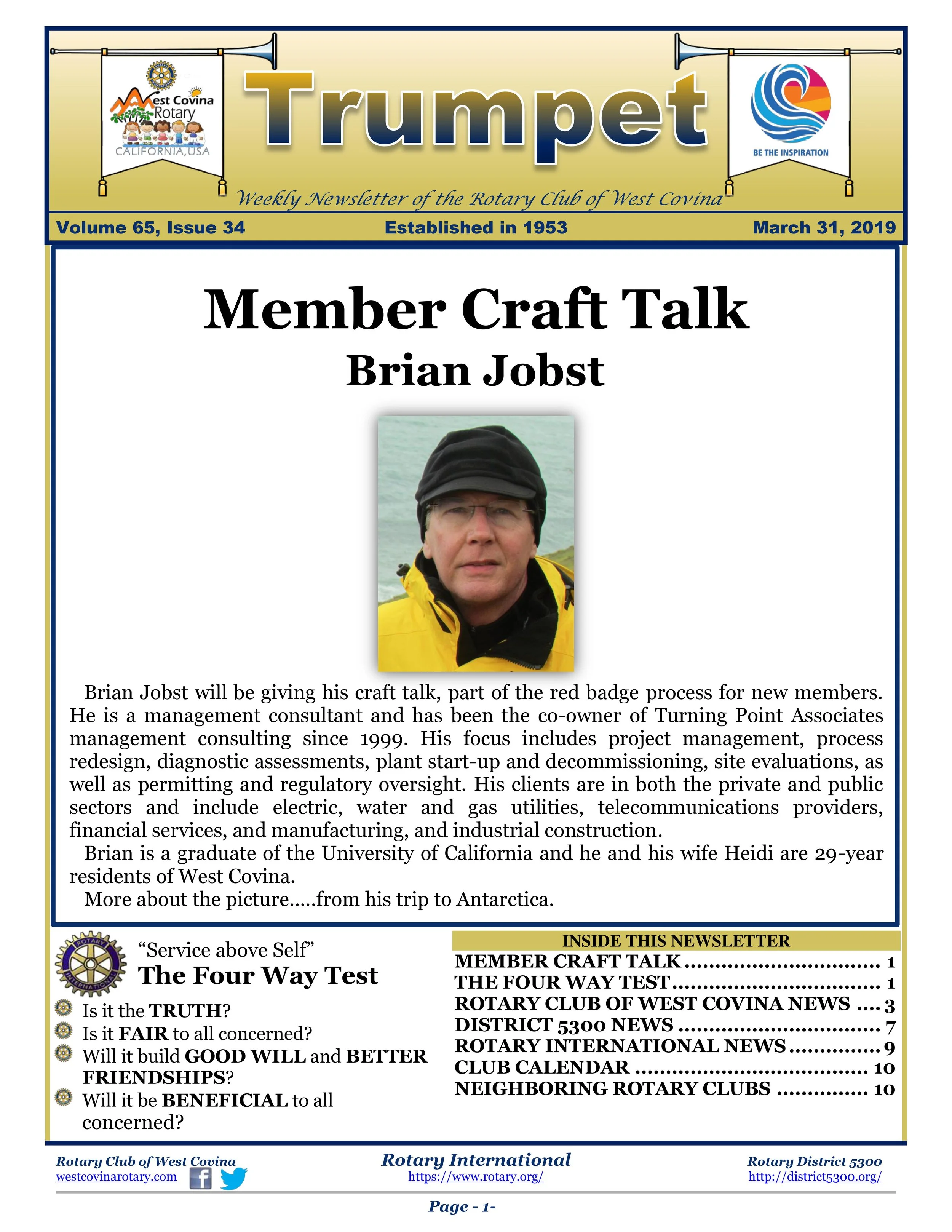 Trumpet Newsletter - Volume 65, Issue 34
