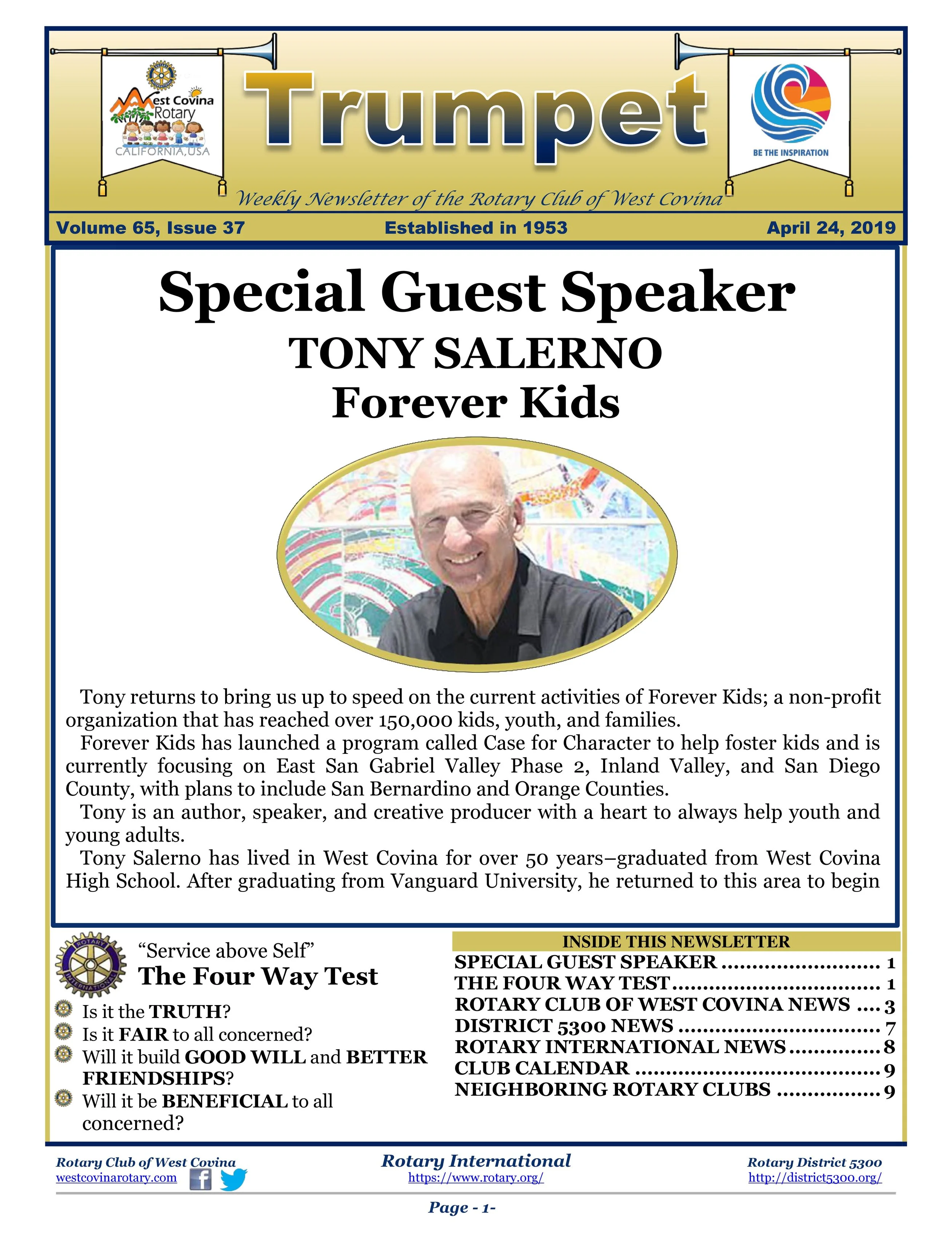 Trumpet Newsletter - Volume 65, Issue 37