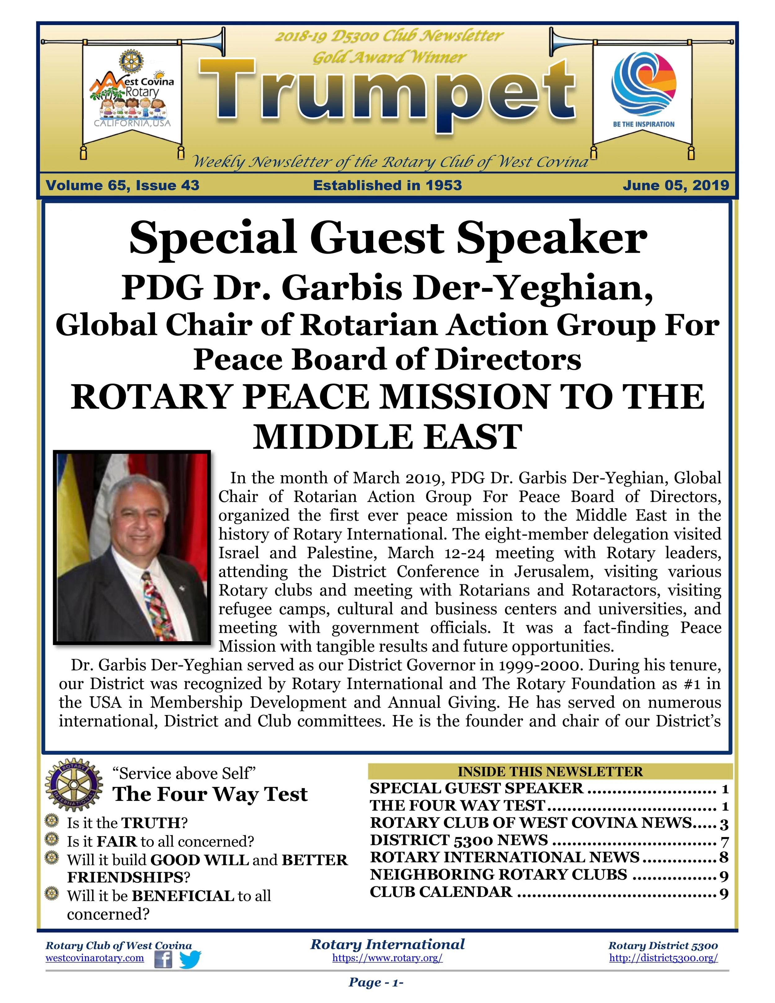 Trumpet Newsletter - Volume 65, Issue 43