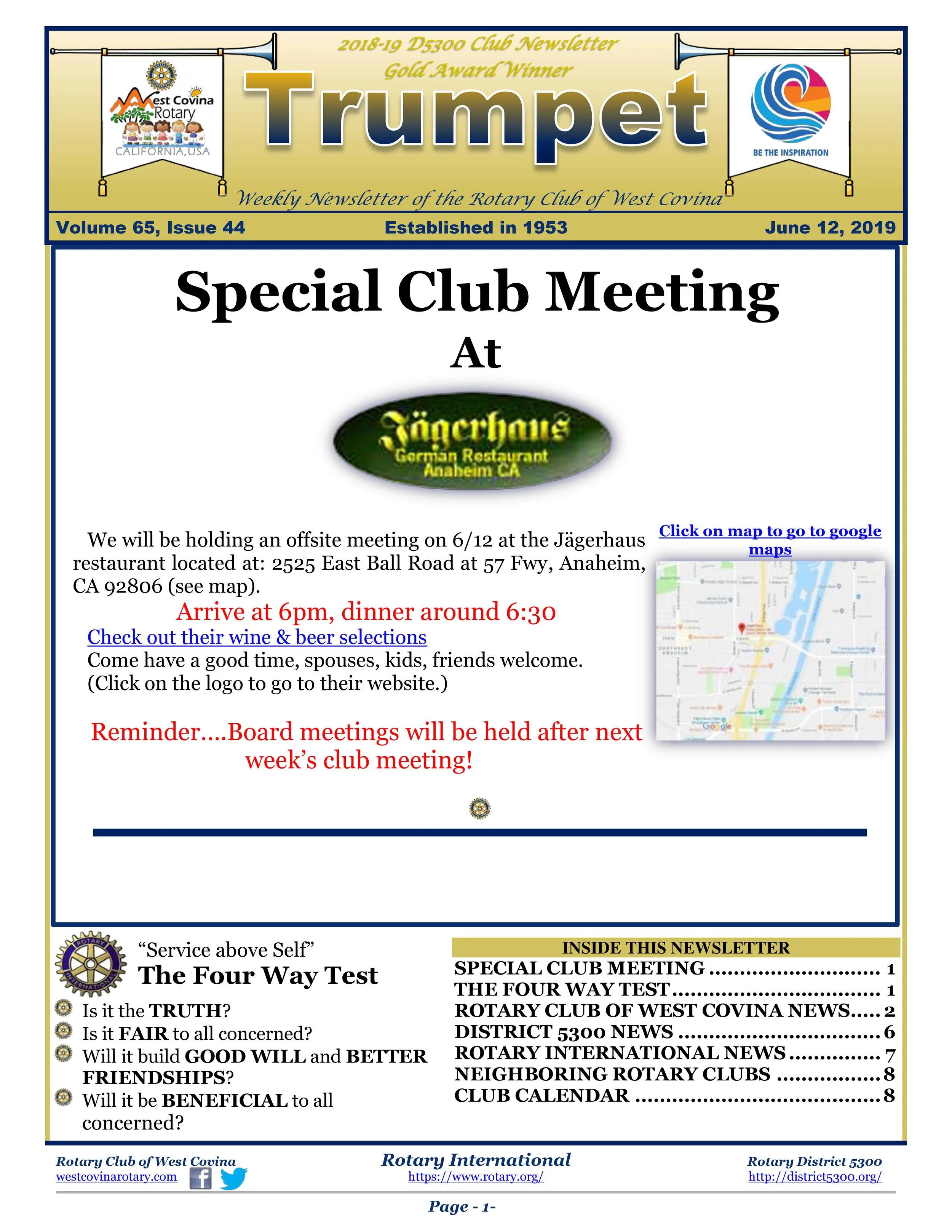 Trumpet Newsletter - Volume 65, Issue 44