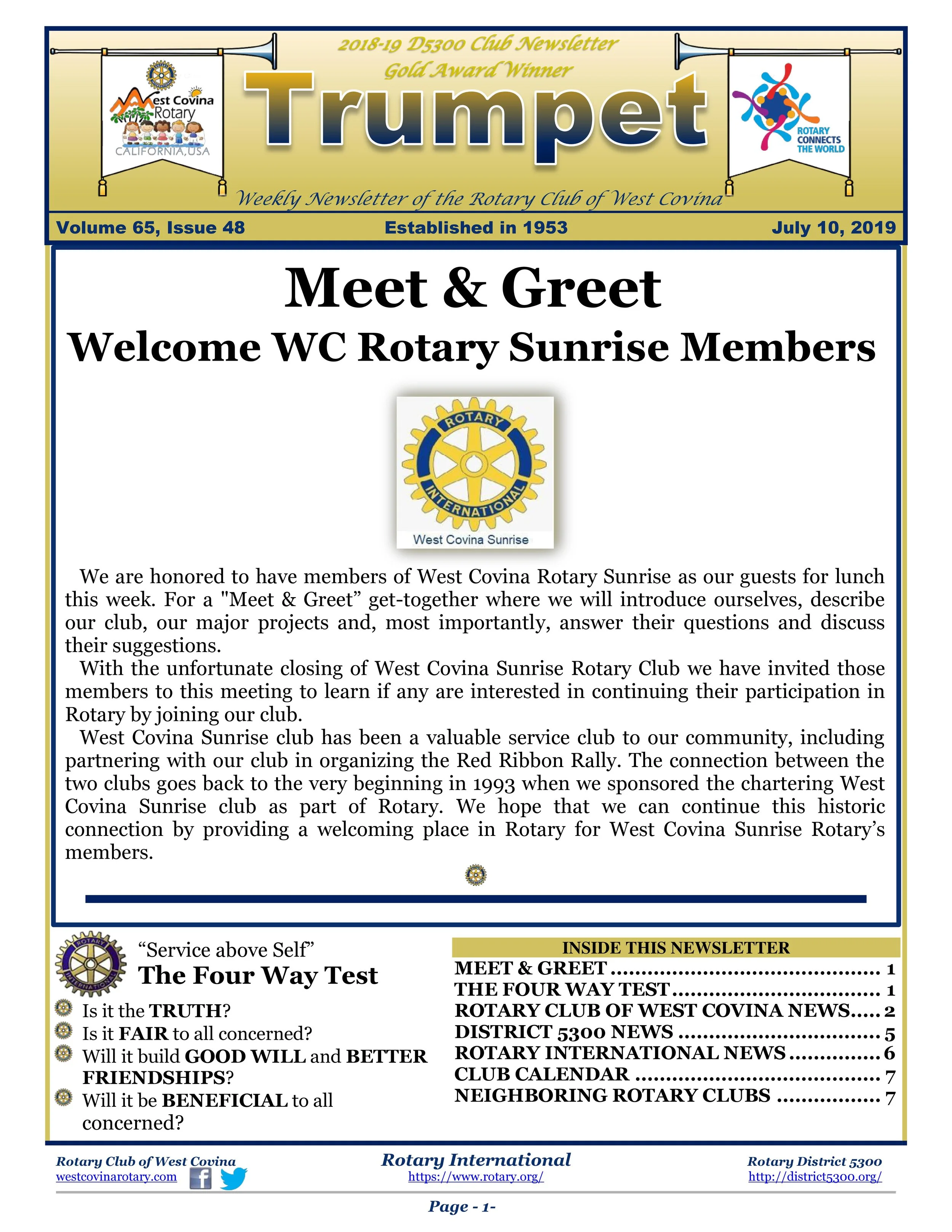 Trumpet Newsletter - Volume 65, Issue 48