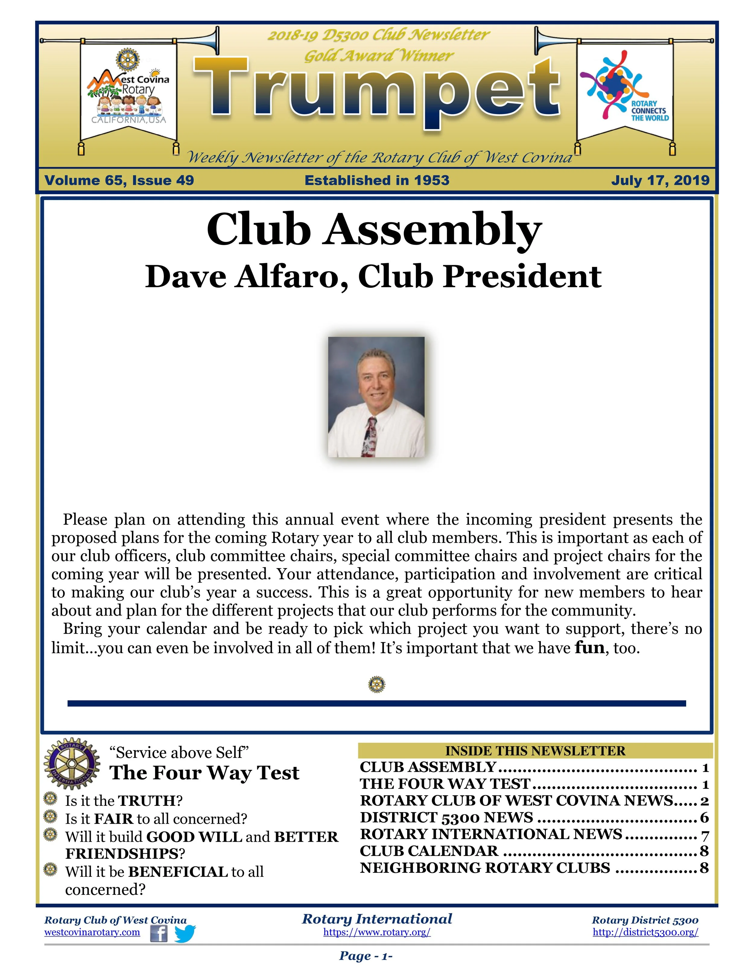 Trumpet Newsletter - Volume 65, Issue 49