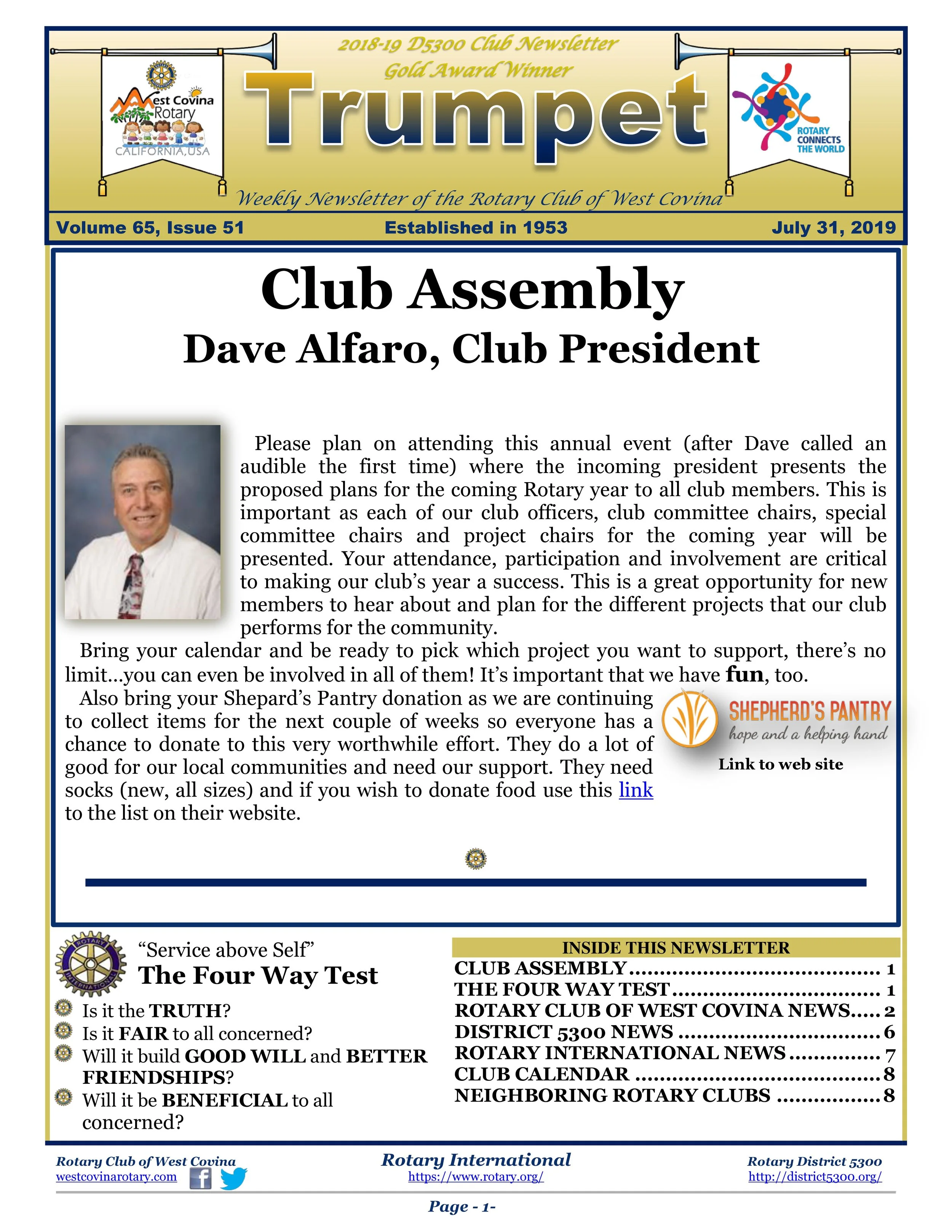 Trumpet Newsletter - Volume 65, Issue 51