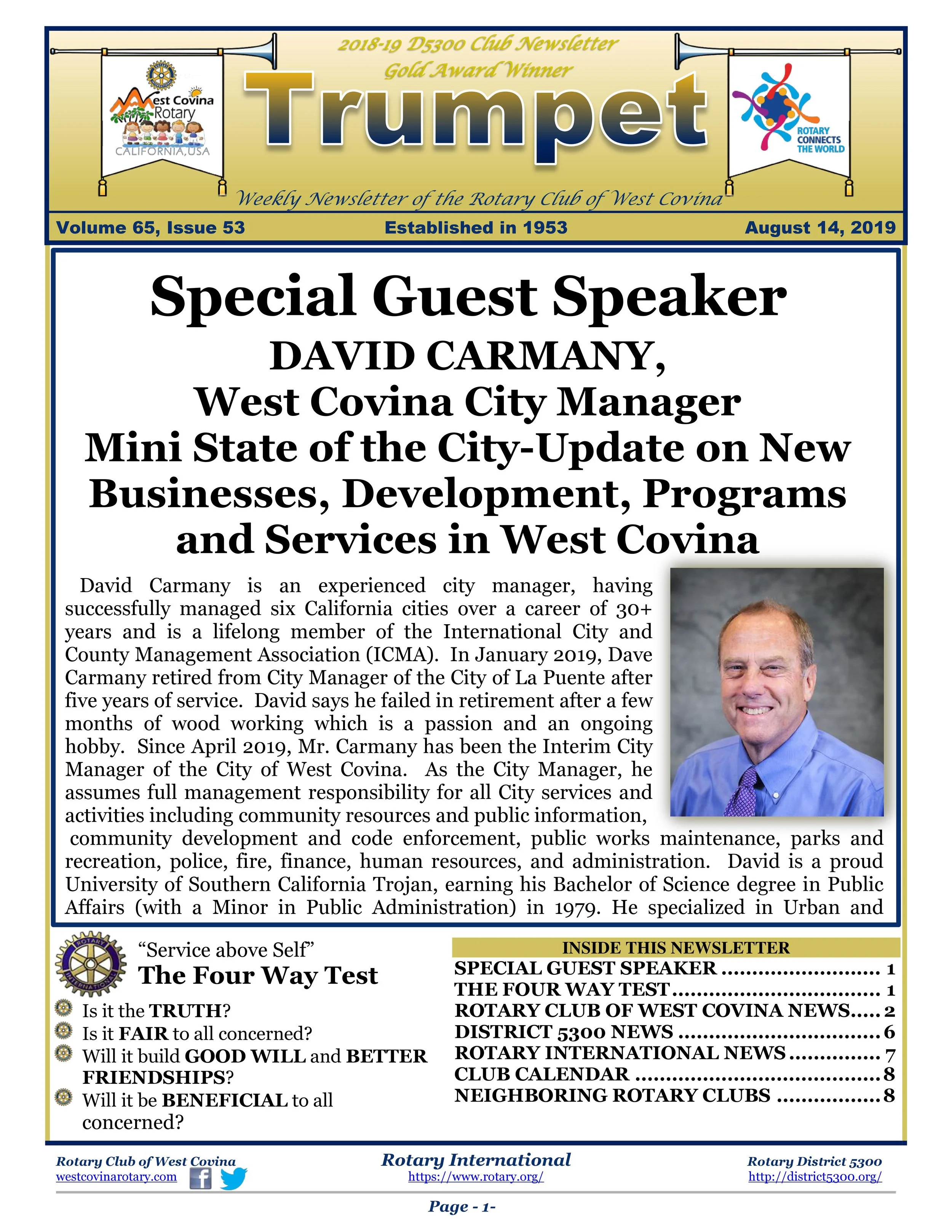 Trumpet Newsletter - Volume 65, Issue 53
