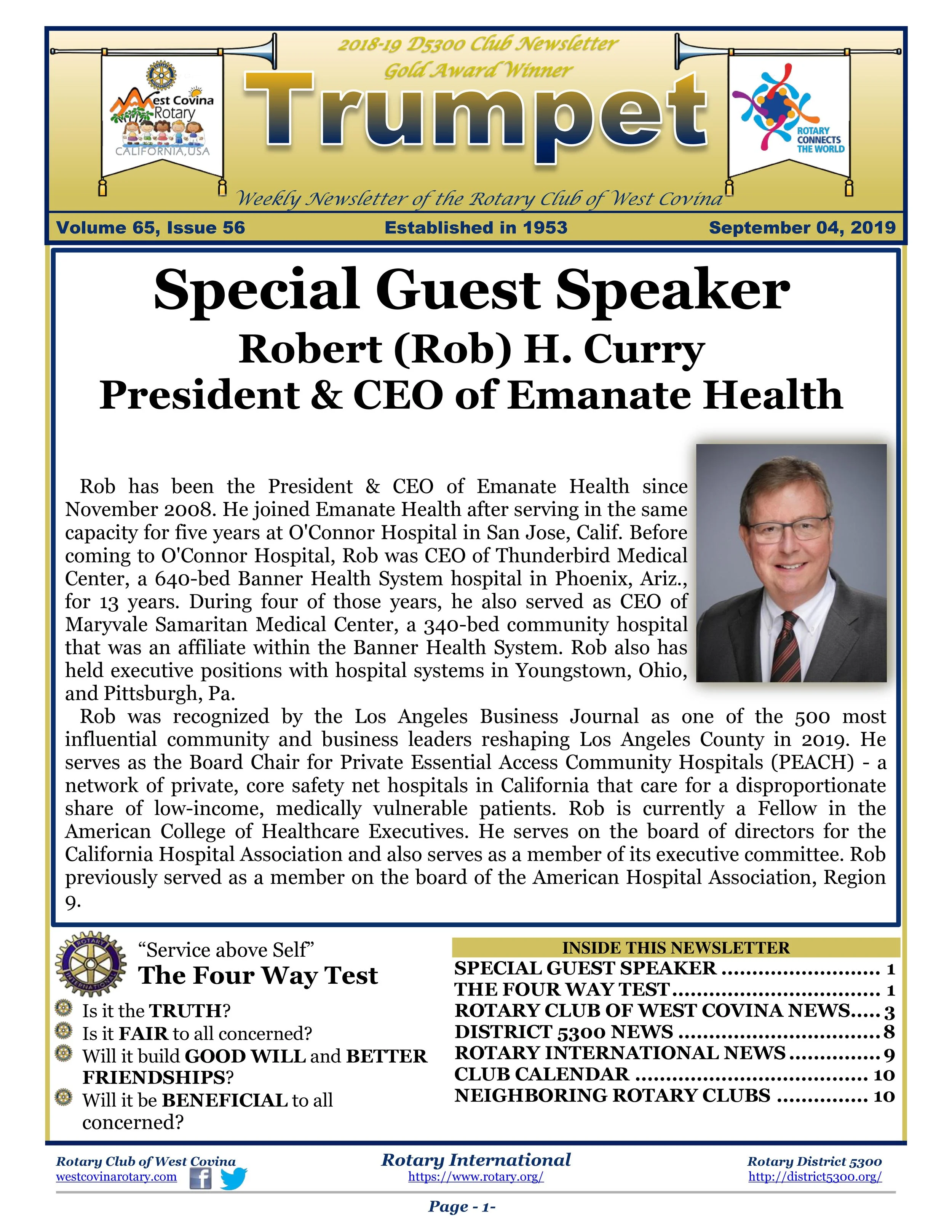 Trumpet Newsletter - Volume 65, Issue 56