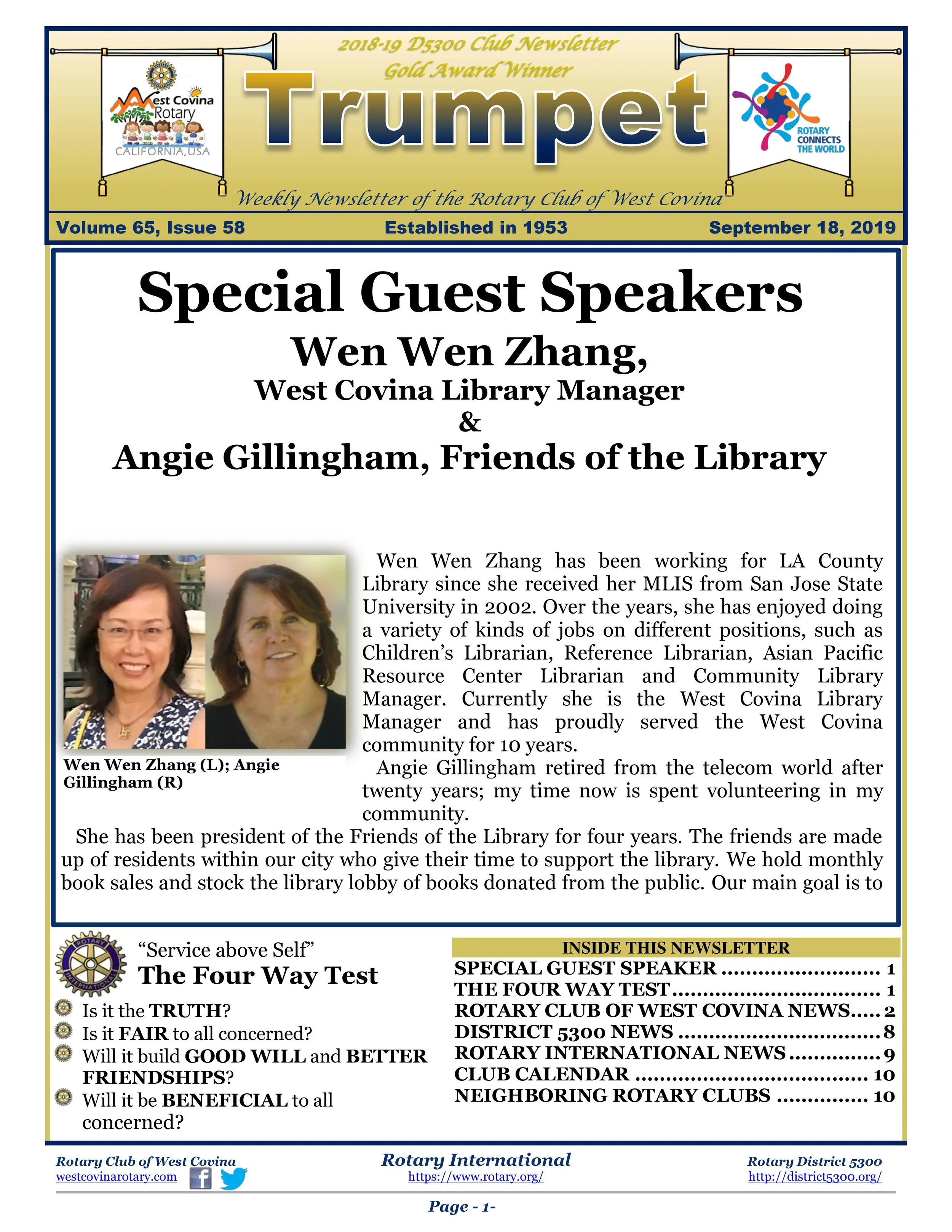 Trumpet Newsletter - Volume 65, Issue 58