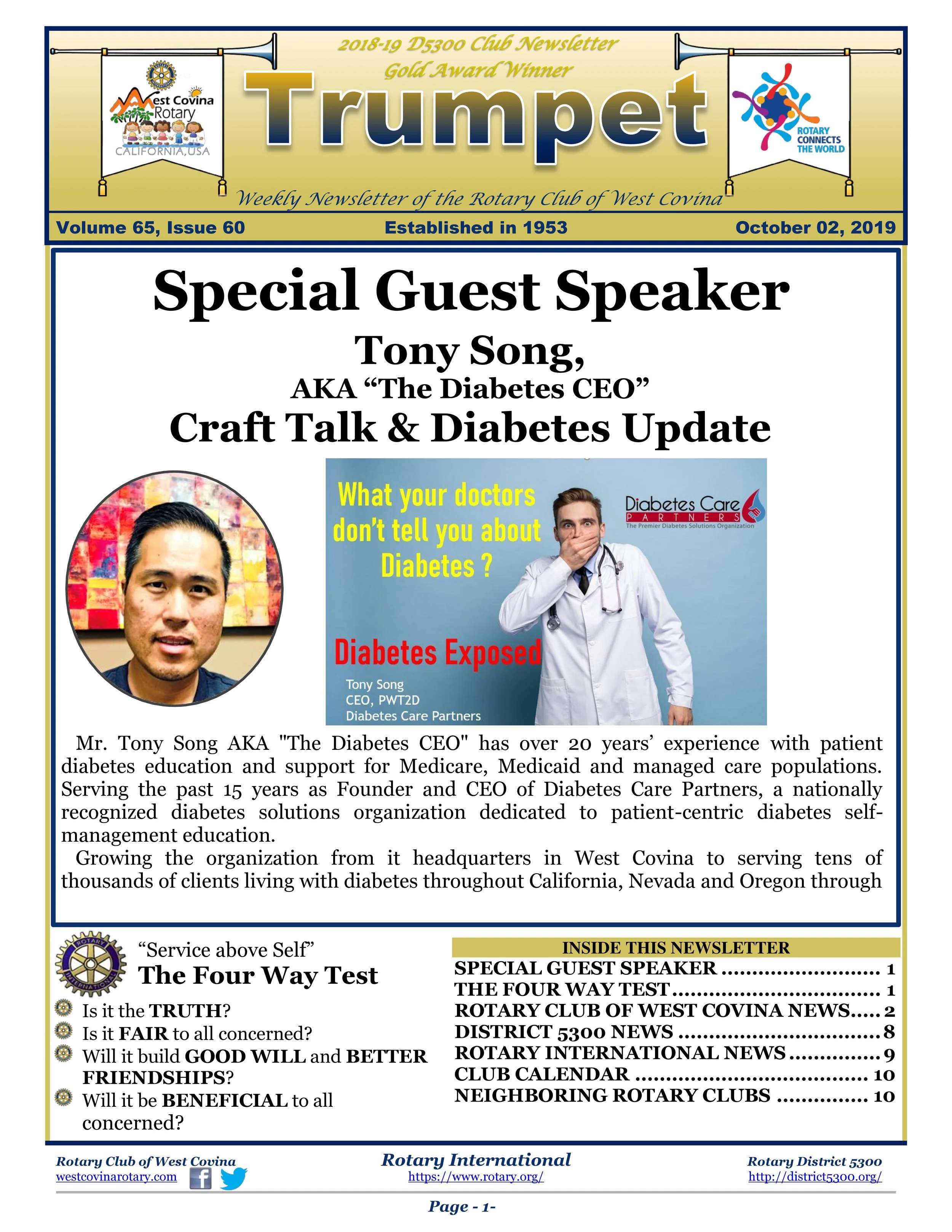 Trumpet Newsletter - Volume 65, Issue 60