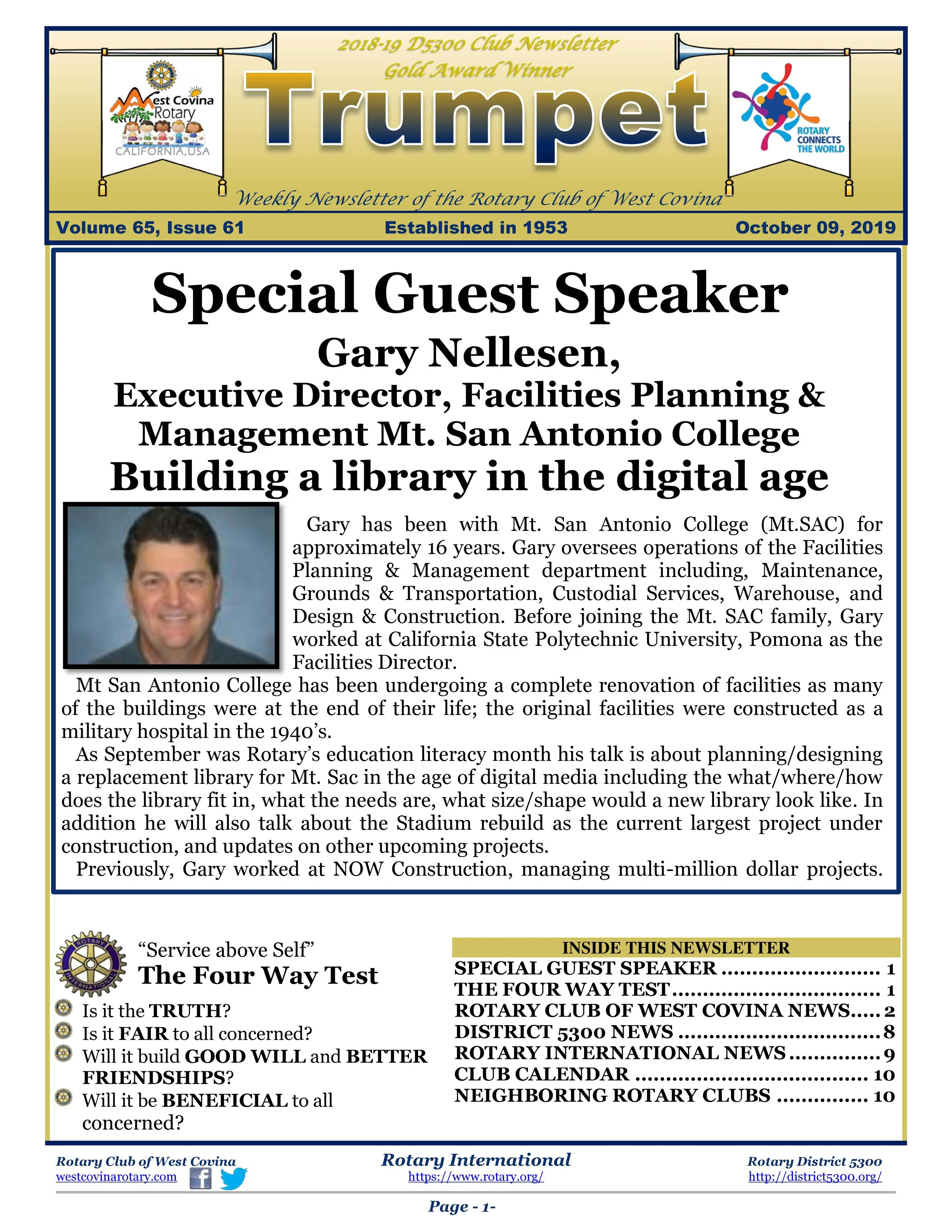 Trumpet Newsletter - Volume 65, Issue 61