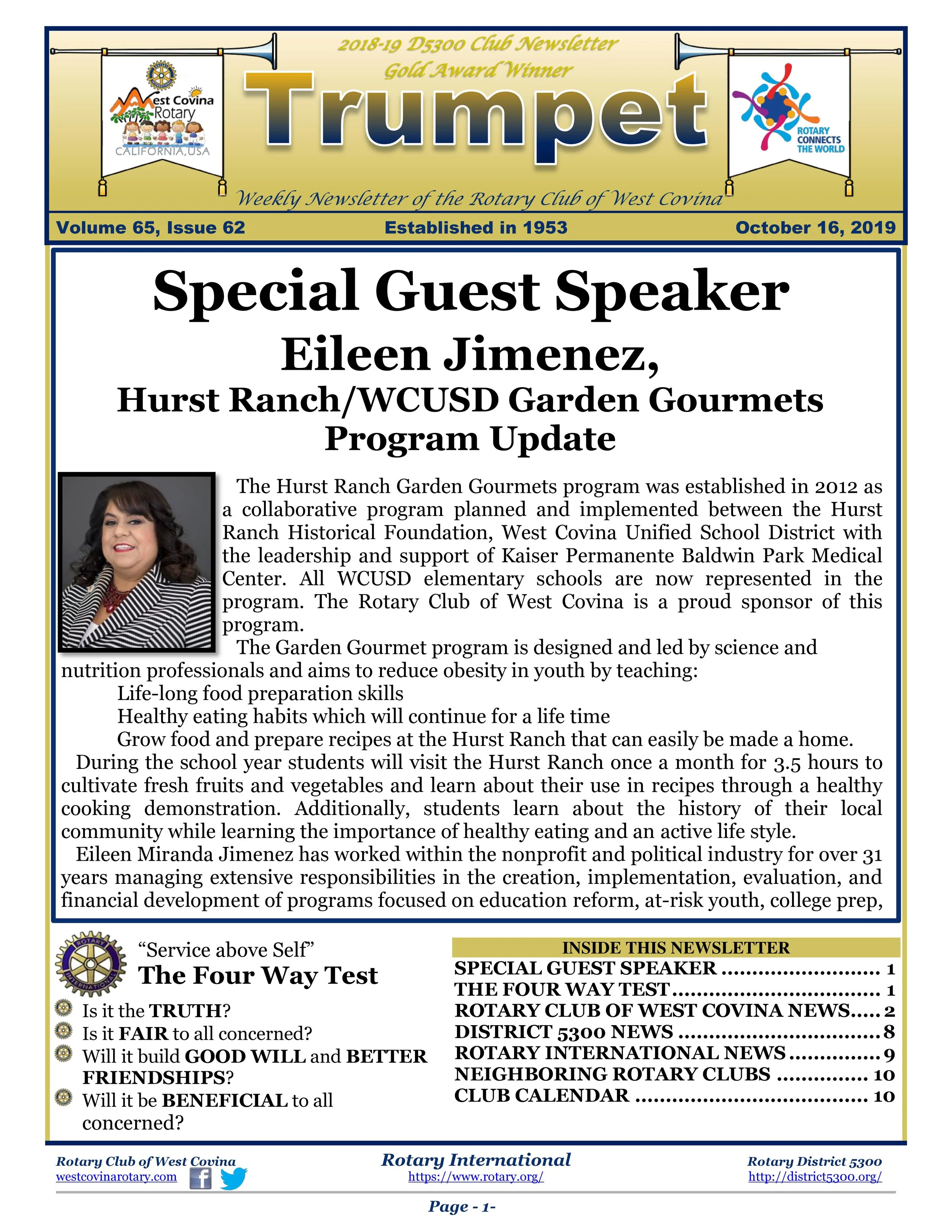 Trumpet Newsletter - Volume 65, Issue 62