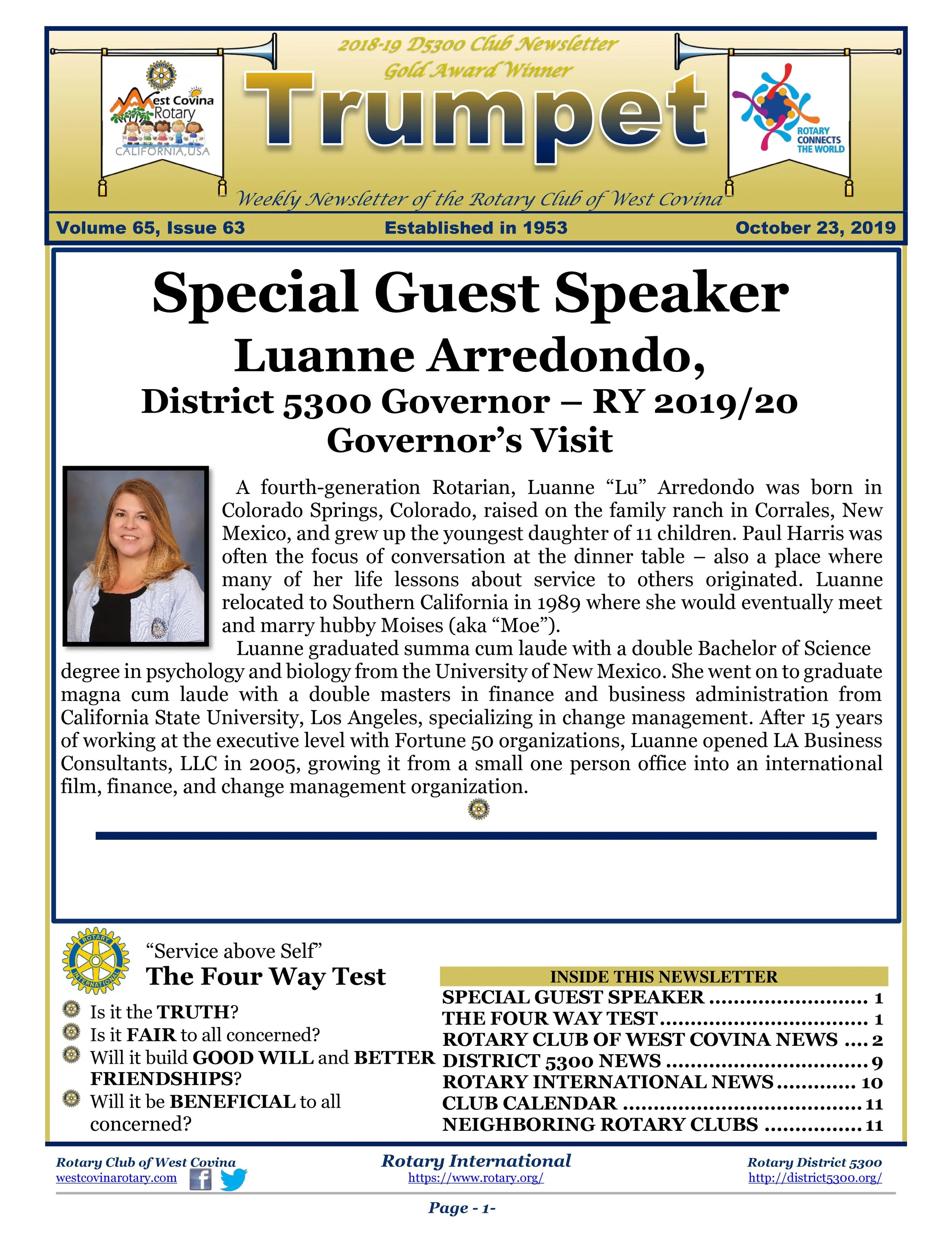 Trumpet Newsletter - Volume 65, Issue 63