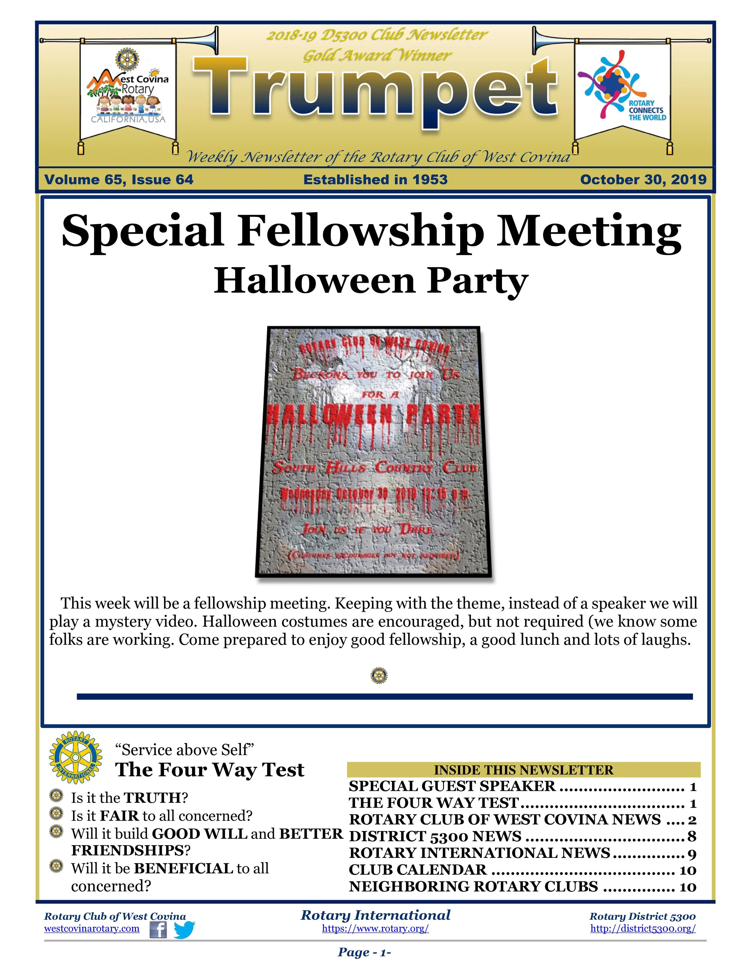 Trumpet Newsletter - Volume 65, Issue 64